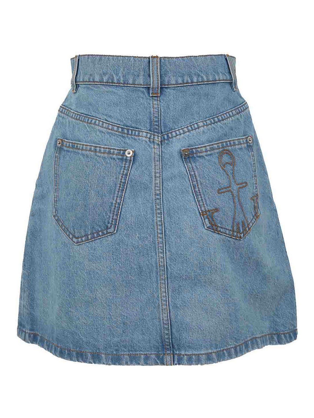 Shop Jw Anderson Padlock Strap Mini Skirt In Blue