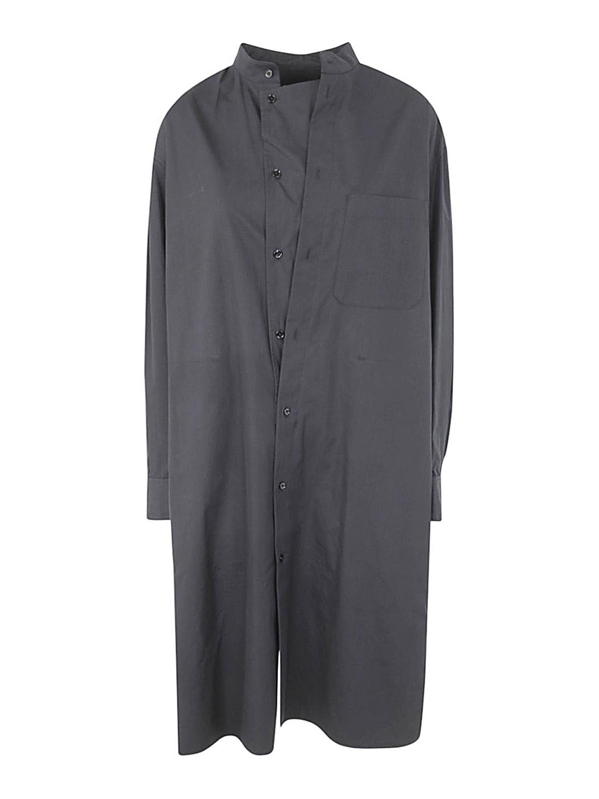 Lemaire Collar Shirt Dress In Black