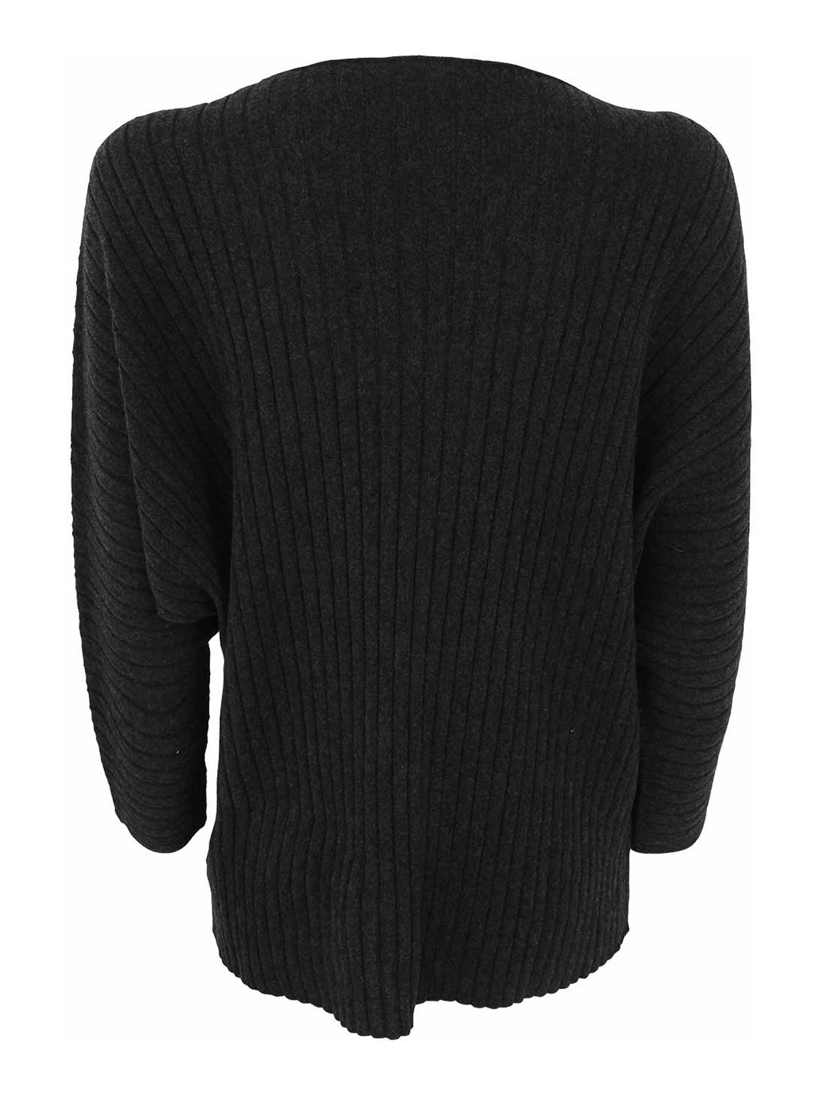 Shop Liviana Conti Crew Neck Oversized Sweater In Grey
