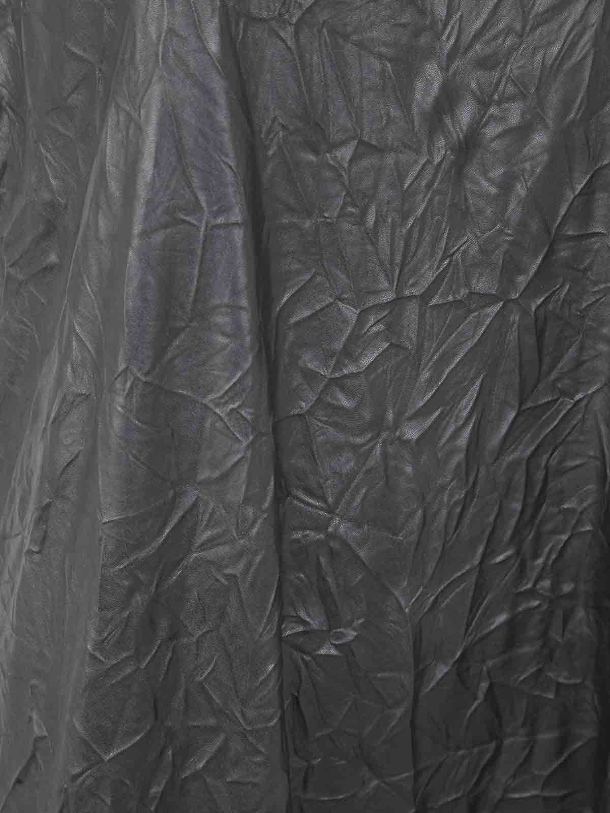 Shop Maria Calderara Crinkled Faux Leather Long Dress In Black