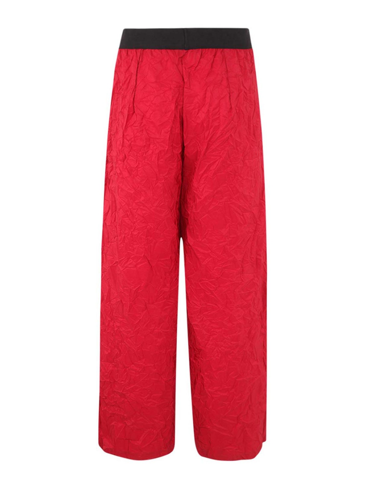Shop Maria Calderara Long Trousers In Red