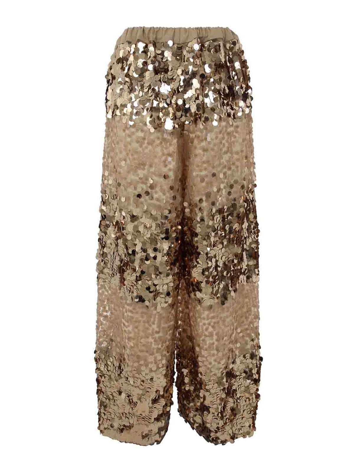 Shop Antonio Marras Elastic Palazzo Trousers With Pattern In Silver