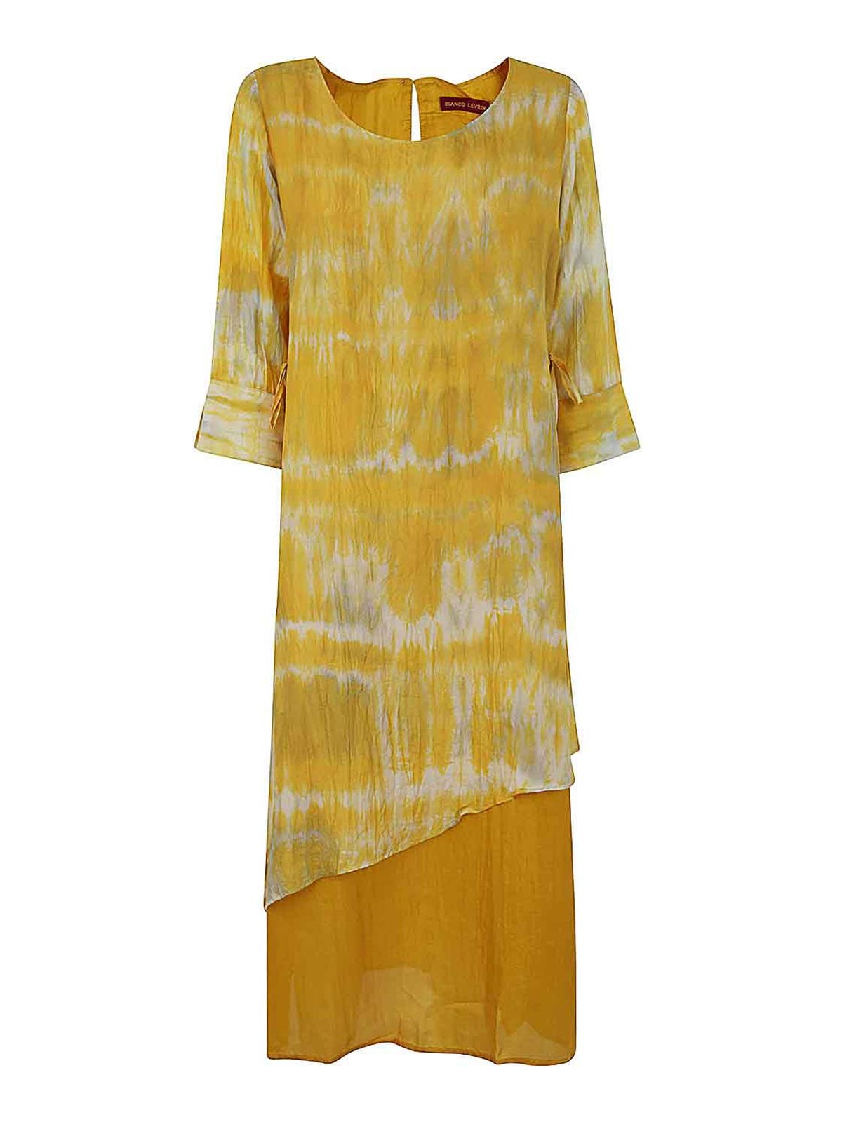Bianco Levrin Silk Dress In Multicolour