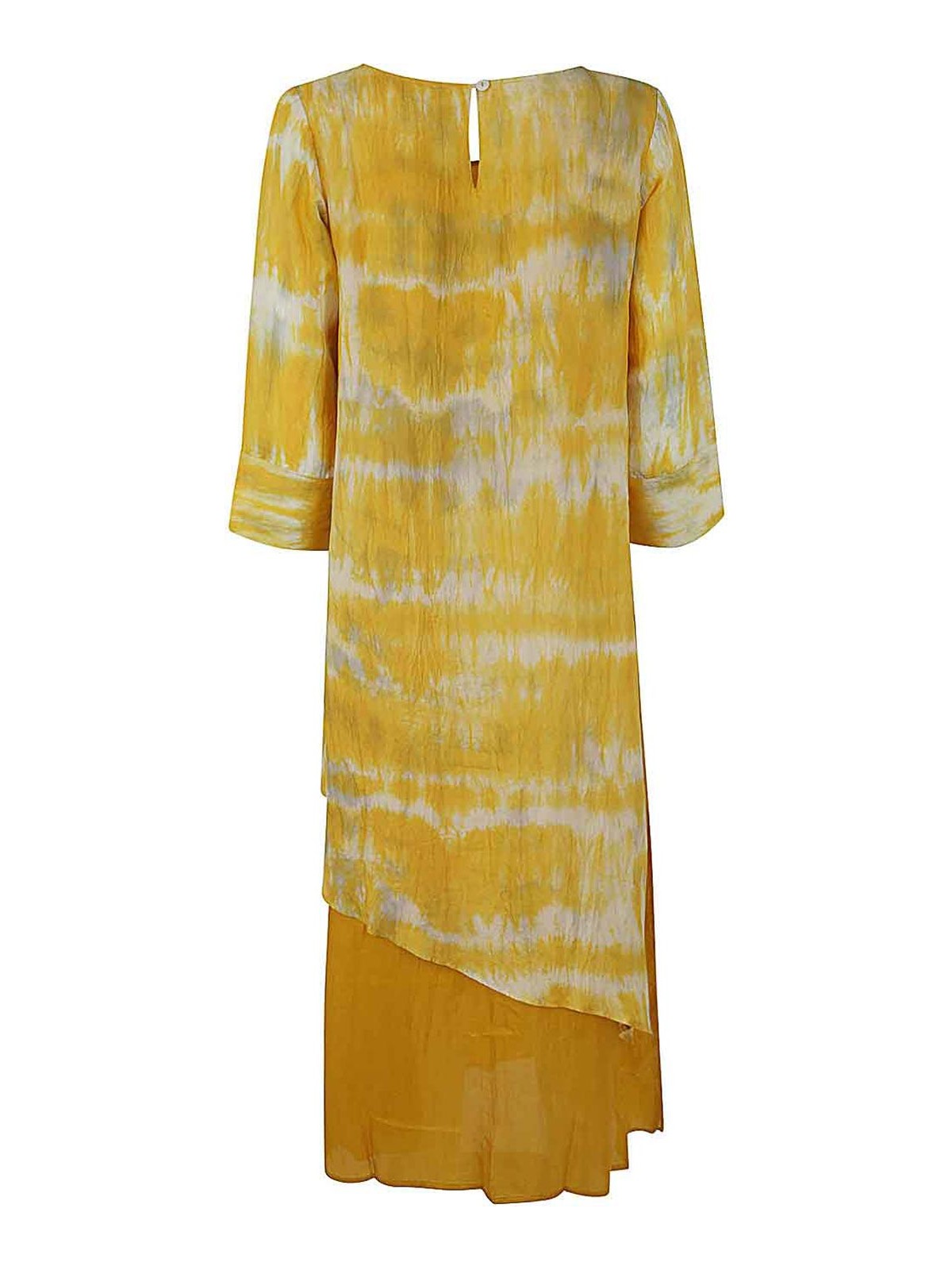 Shop Bianco Levrin Silk Dress In Multicolour