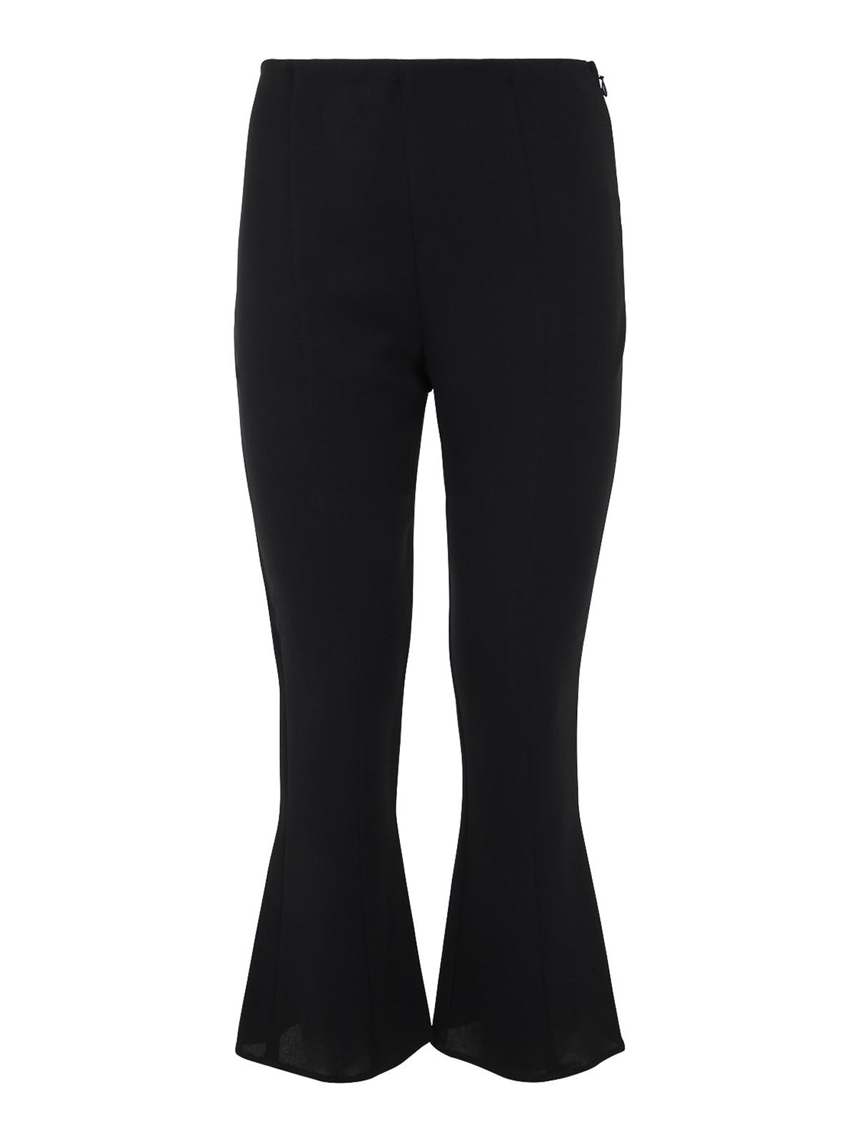 Shop Blumarine Flared And Cropped Trousers In Black