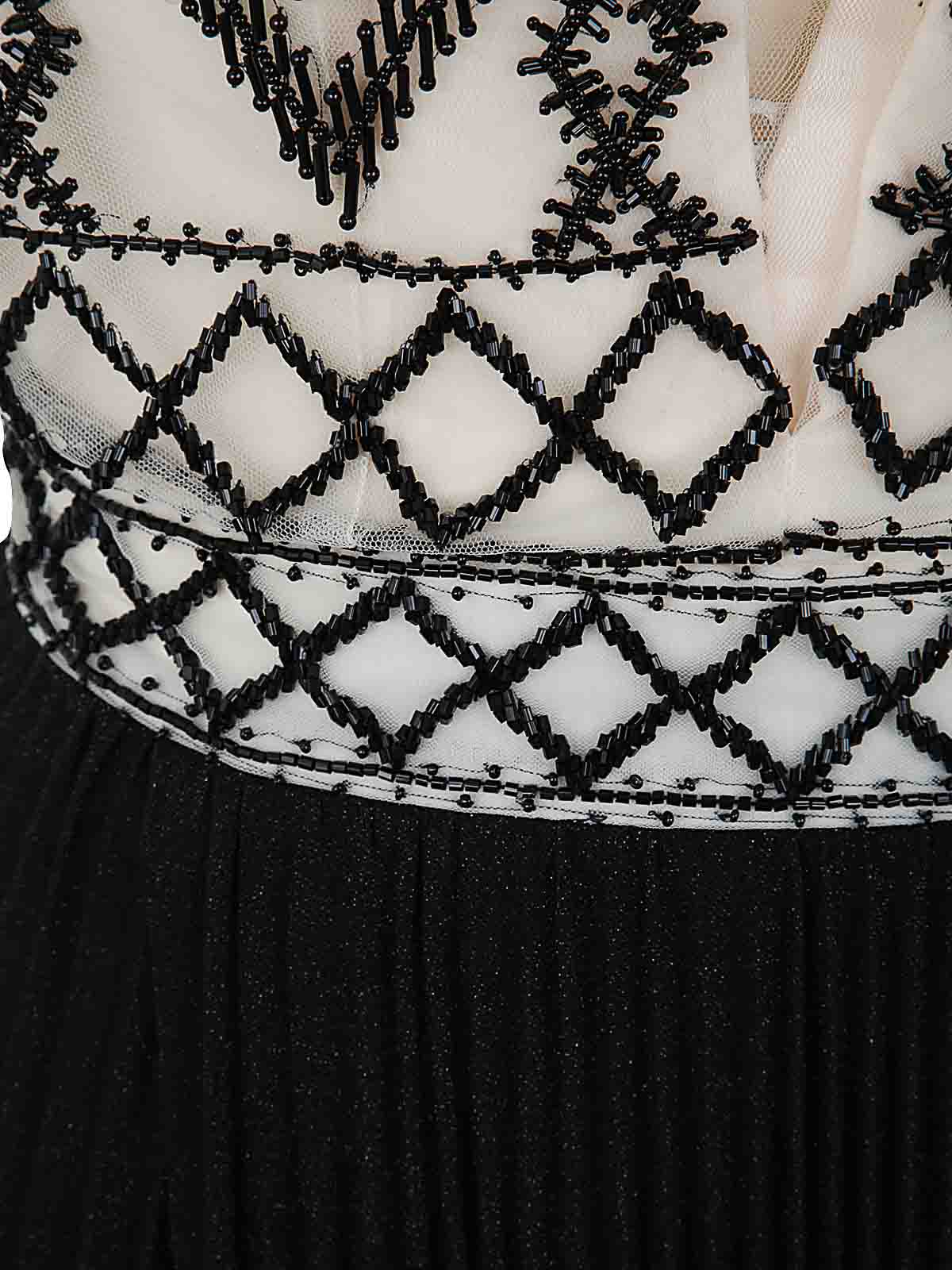 Shop Elisabetta Franchi Sequined Pleated Long Dress In Black
