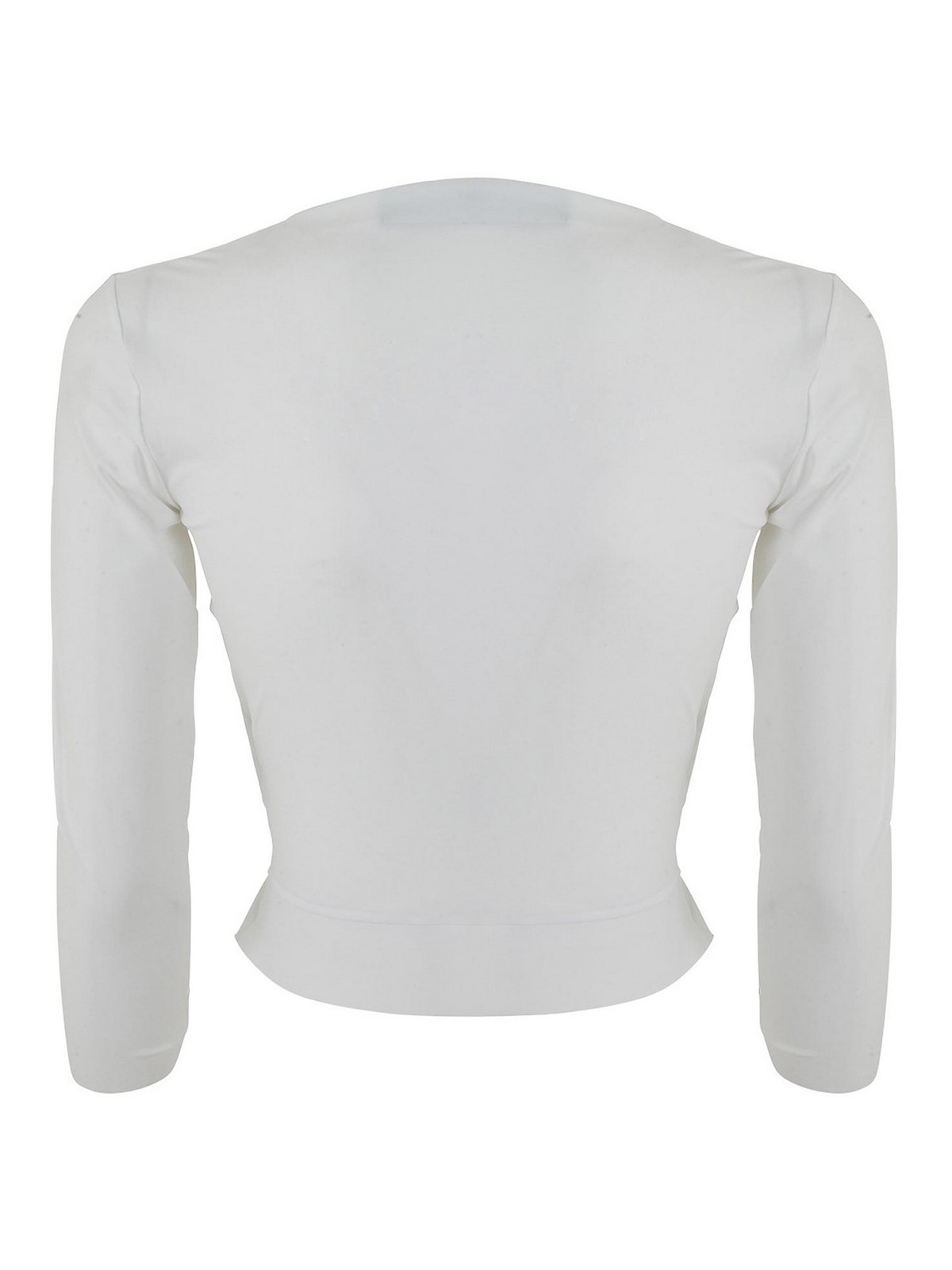 Shop Chiara Boni La Petite Robe Severa Long Sleeves Top In White