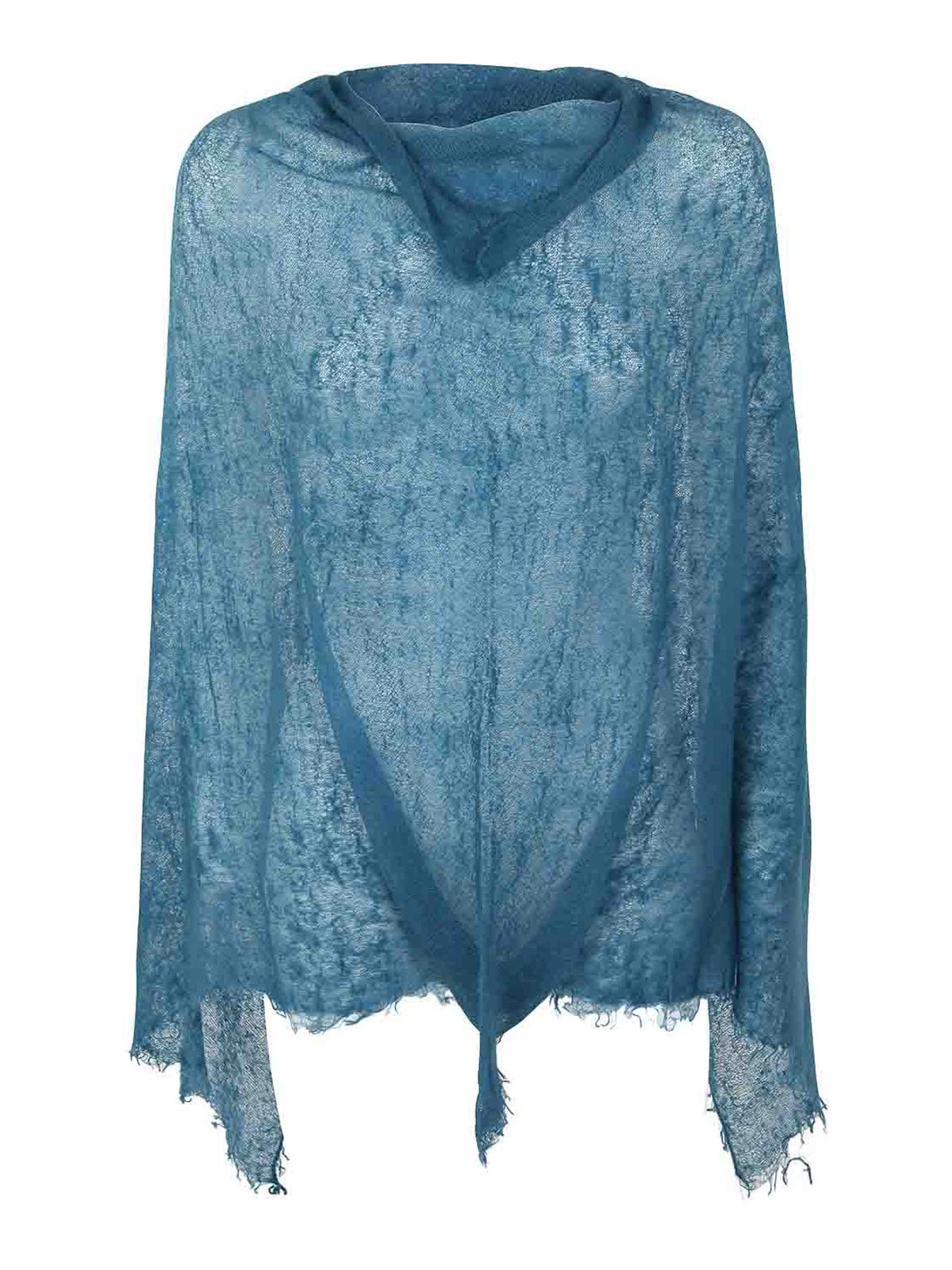 Shop Mirror In The Sky Semi Felted Poncho In Blue