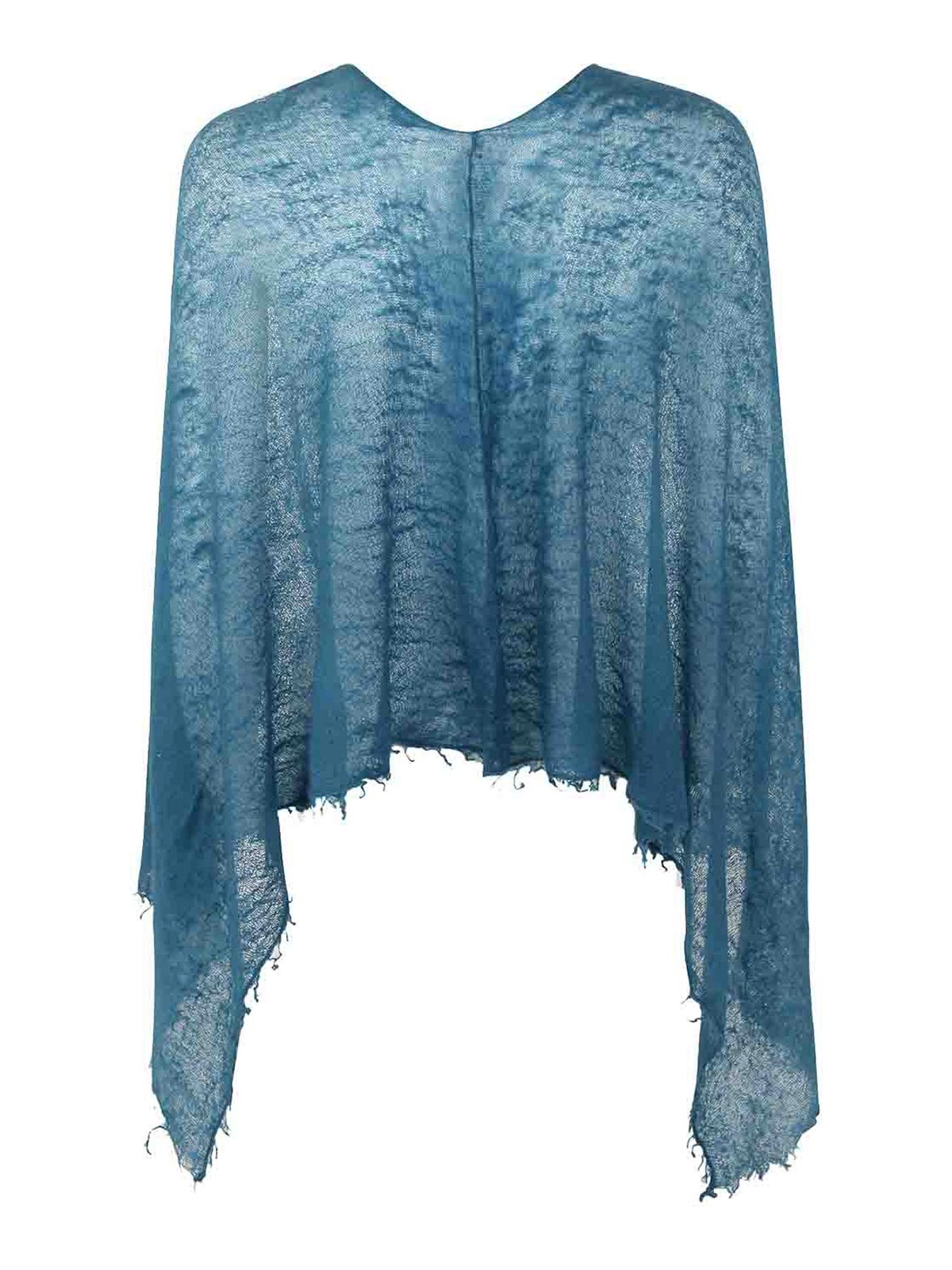 Shop Mirror In The Sky Semi Felted Poncho In Blue
