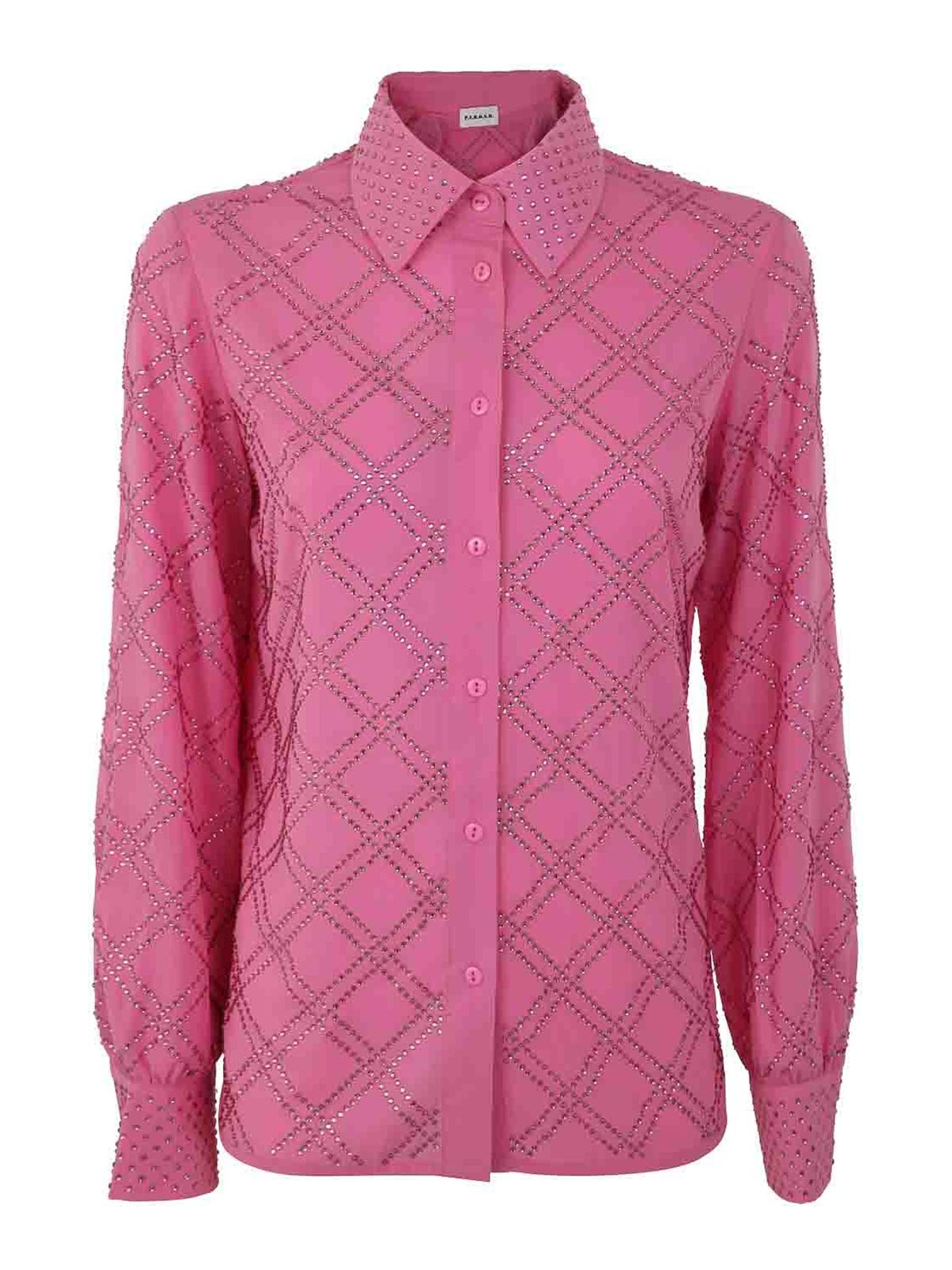 Shop P.a.r.o.s.h Crystals Detail Blouse In Pink