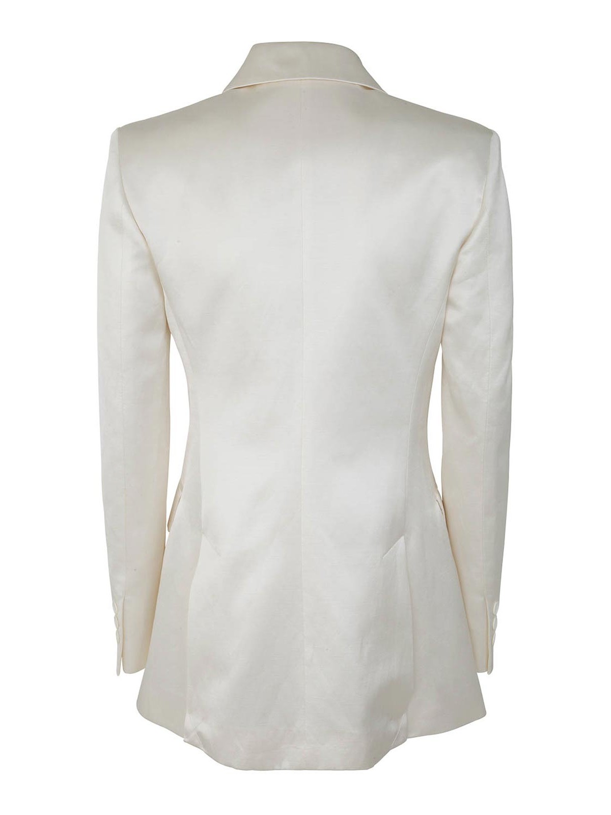 Shop P.a.r.o.s.h Double Breasted  Blazer In White