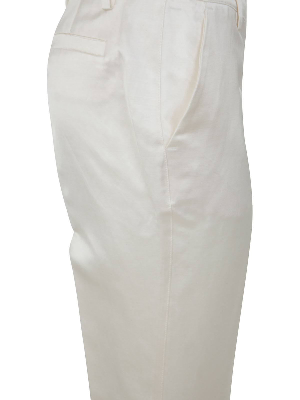 Shop P.a.r.o.s.h Satin Viscose And Linen Trousers In White