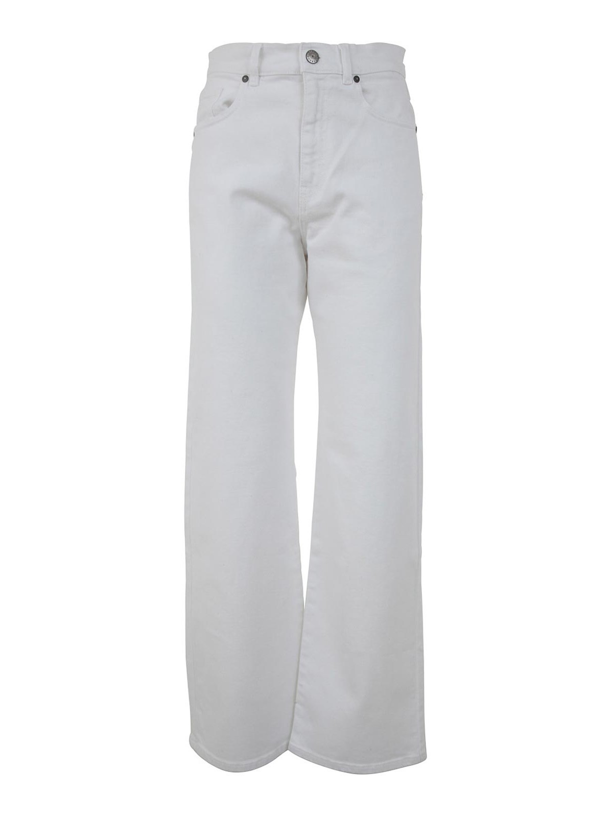 Shop P.a.r.o.s.h Drill Cotton Trousers In White