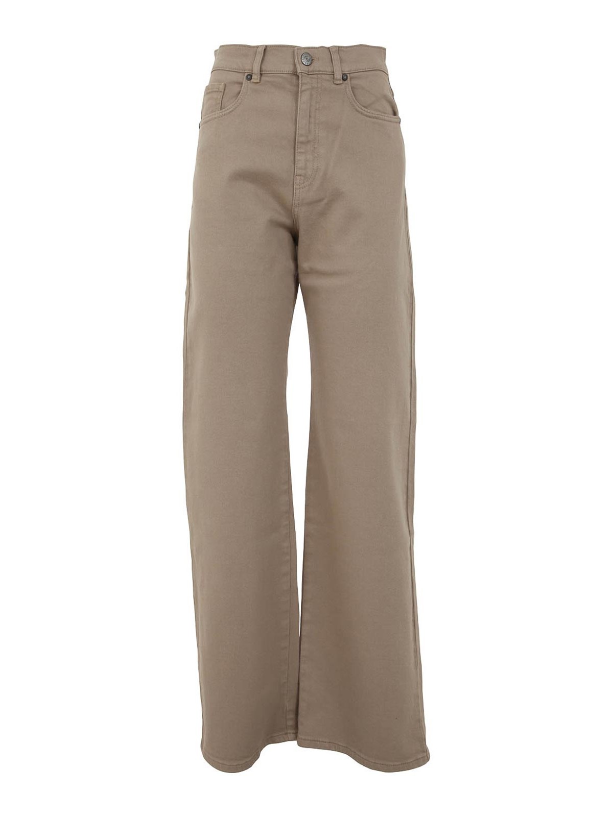 Shop P.a.r.o.s.h Drill Cotton Trousers In Brown