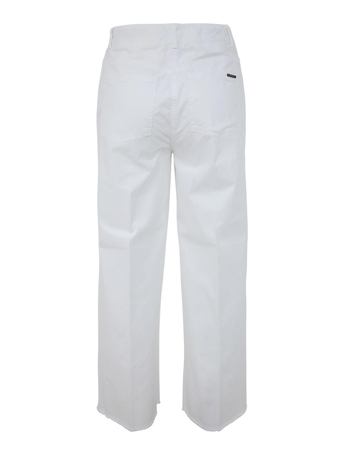 Shop Peserico Cotton Gabardine Jeans In White