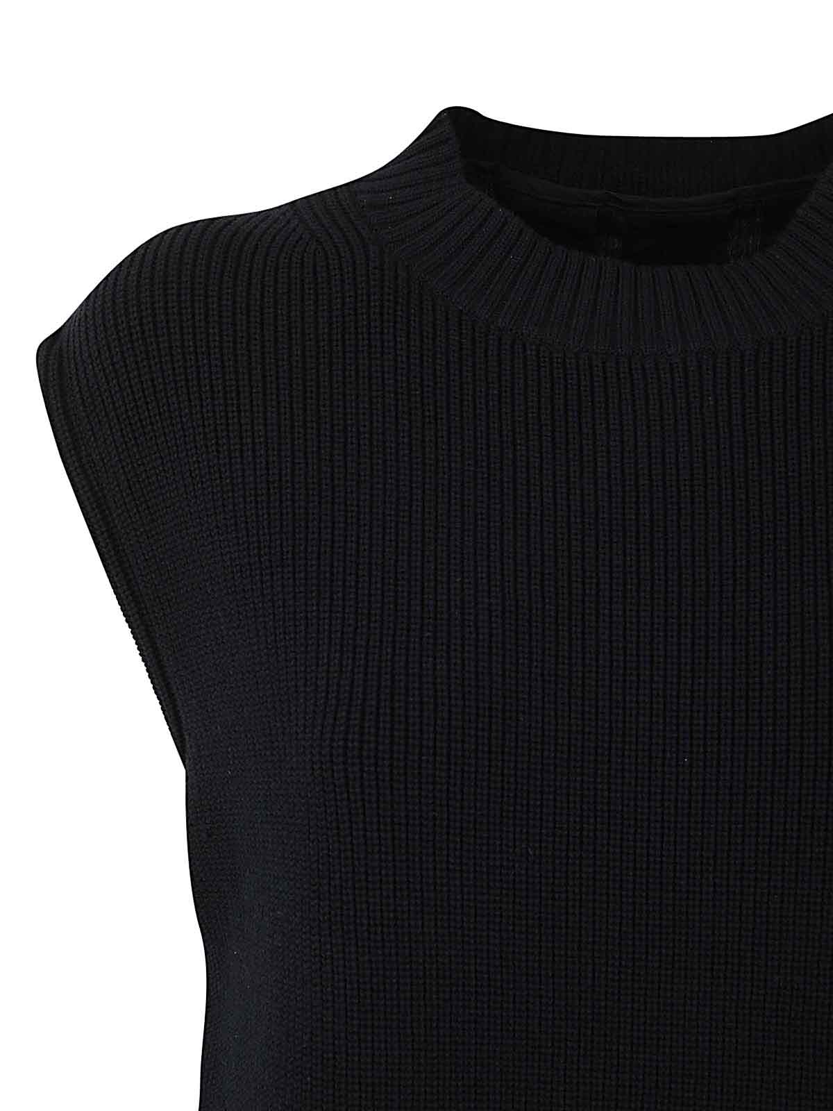 Shop Sacai Knit Dress In Black