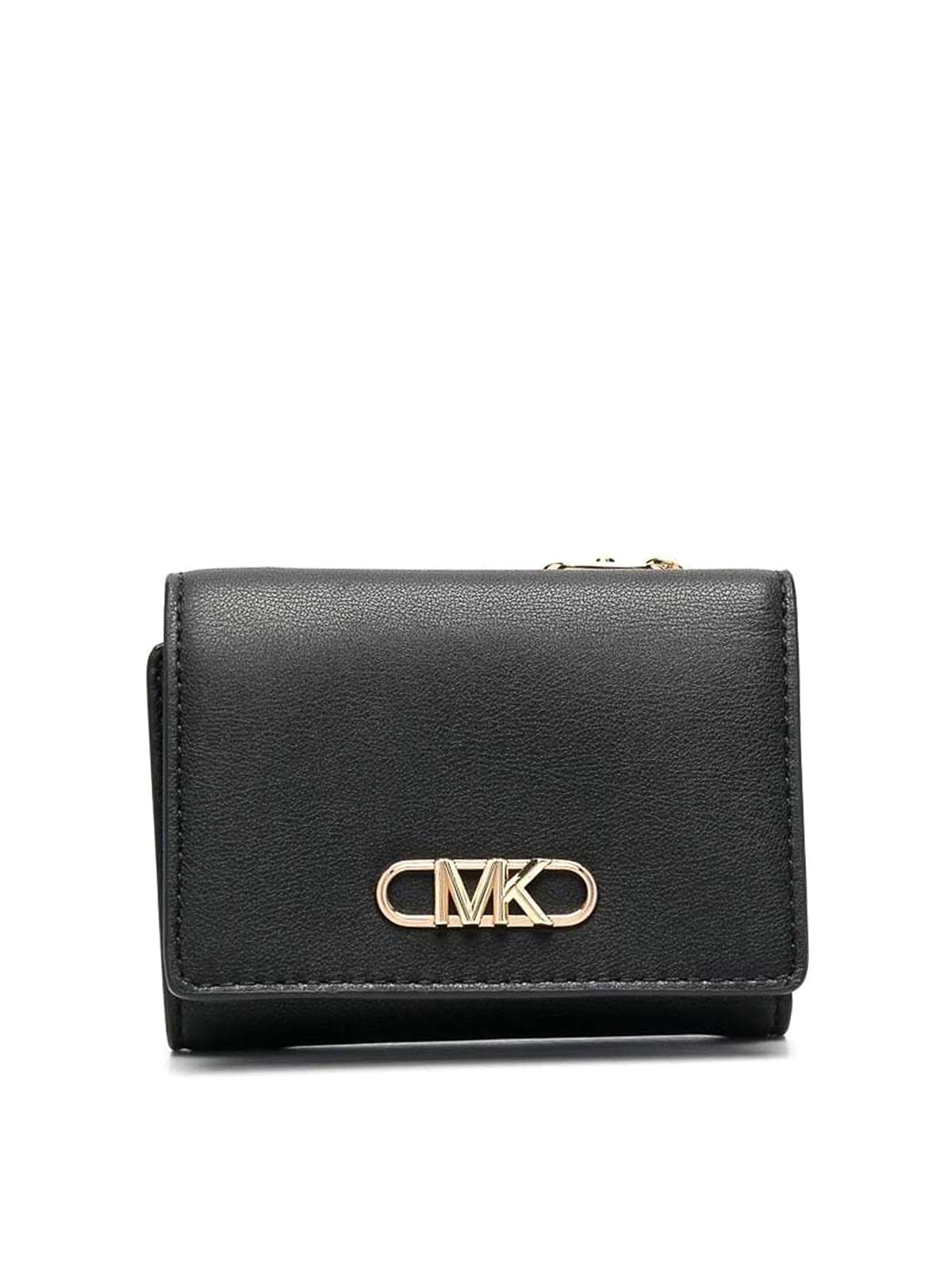 Michael Kors Parker Medium Flap Trifold Wallet In Black