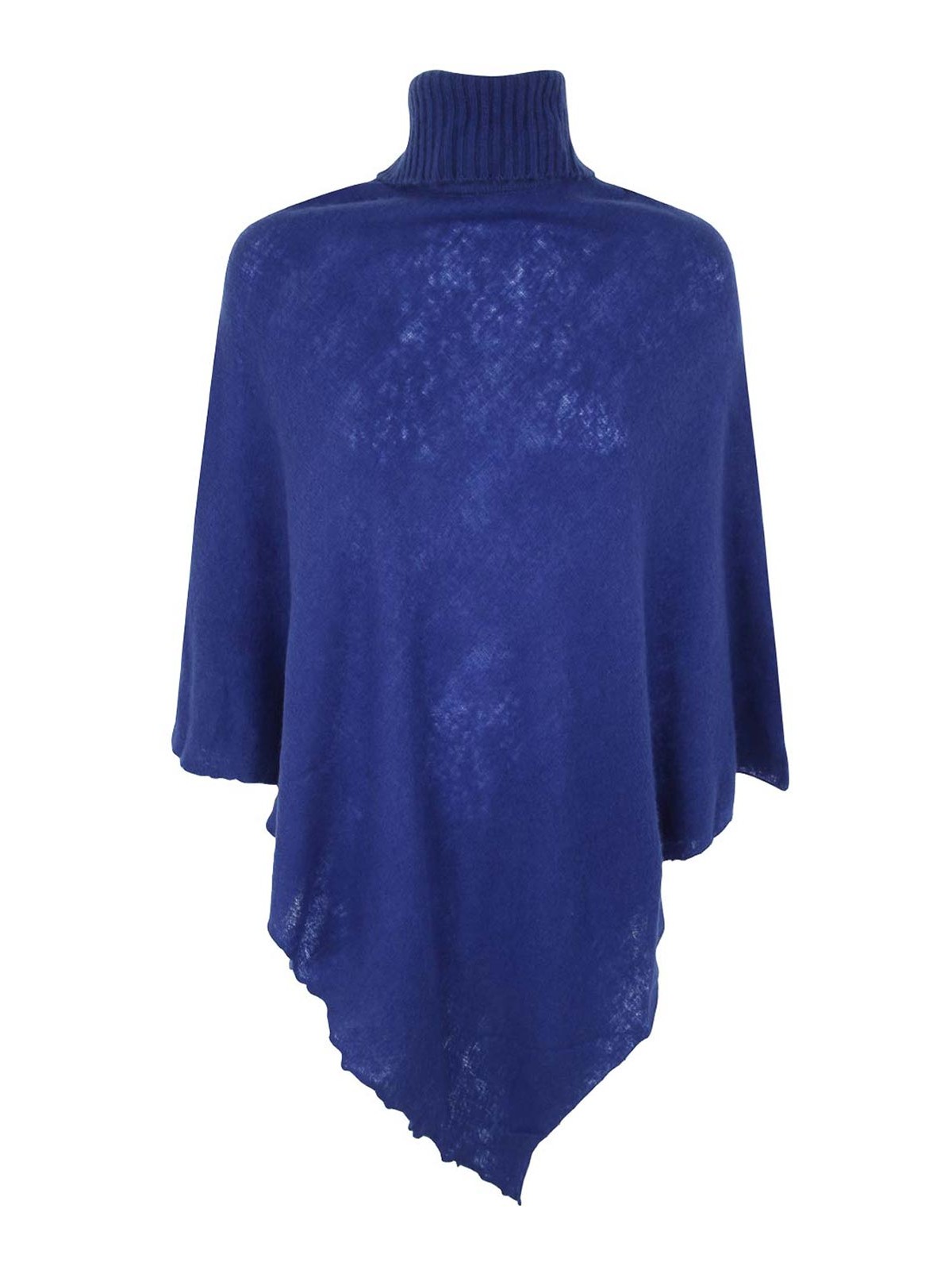 Mirror In The Sky Polo Neck Poncho In Blue
