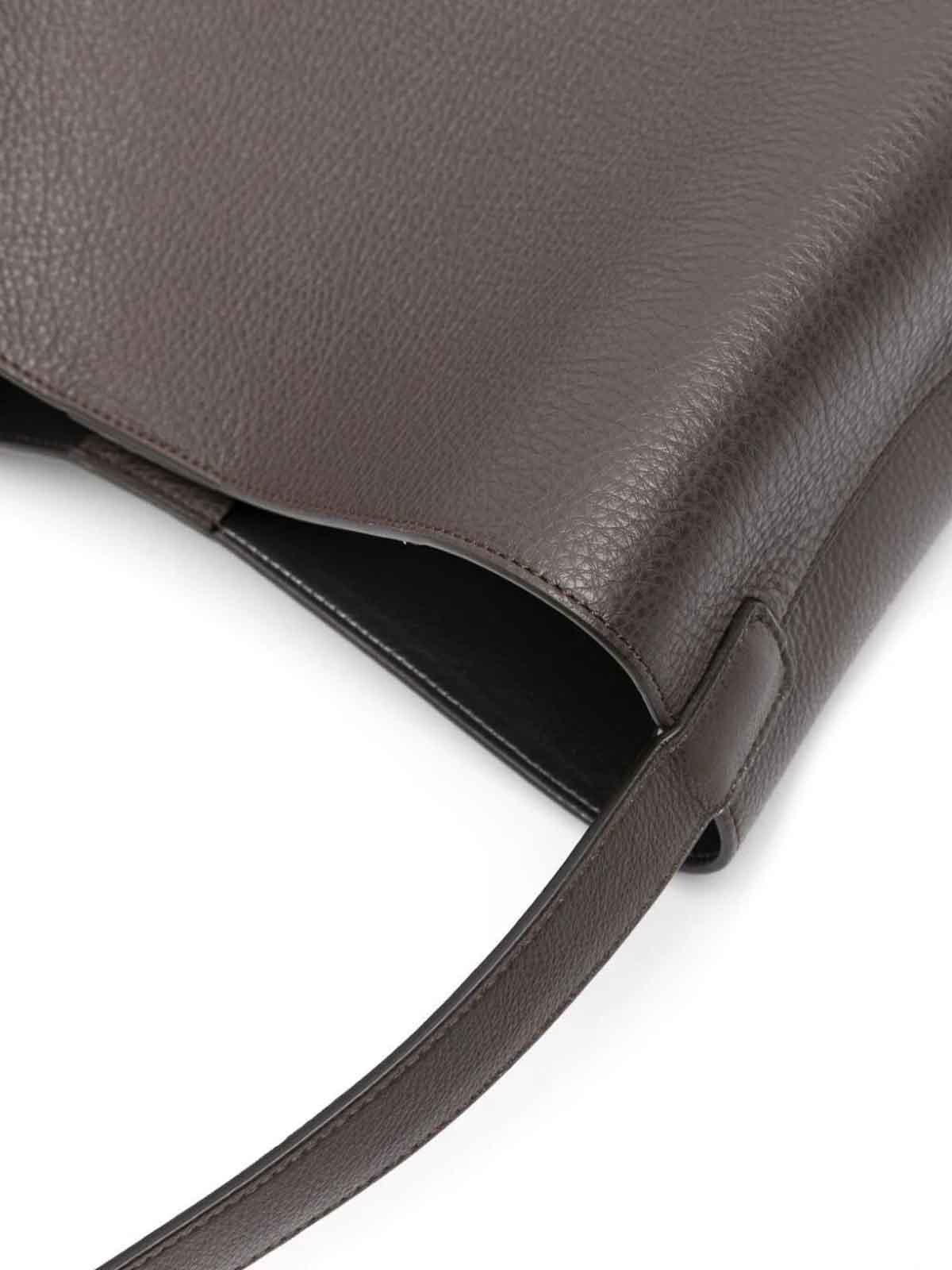 Shop Aesther Ekme Soft Baguette Shoulder Bag In Brown