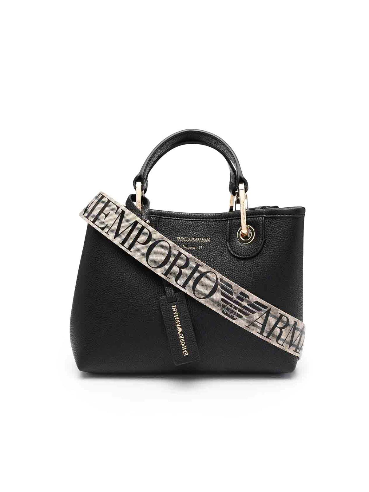 Emporio Armani Shopping Bag In Black