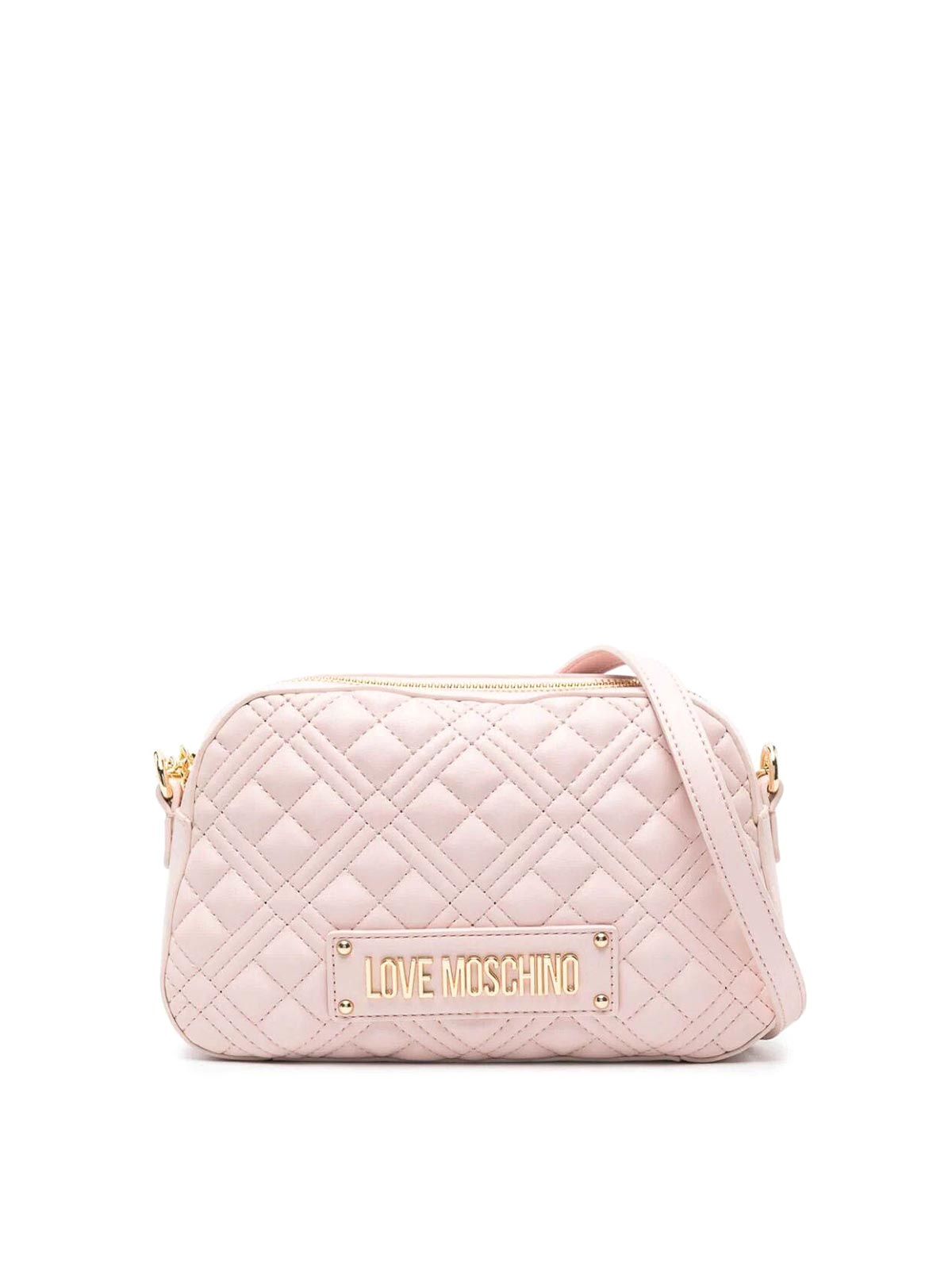 Shop Love Moschino Quilted Shoulder Bag In Pink