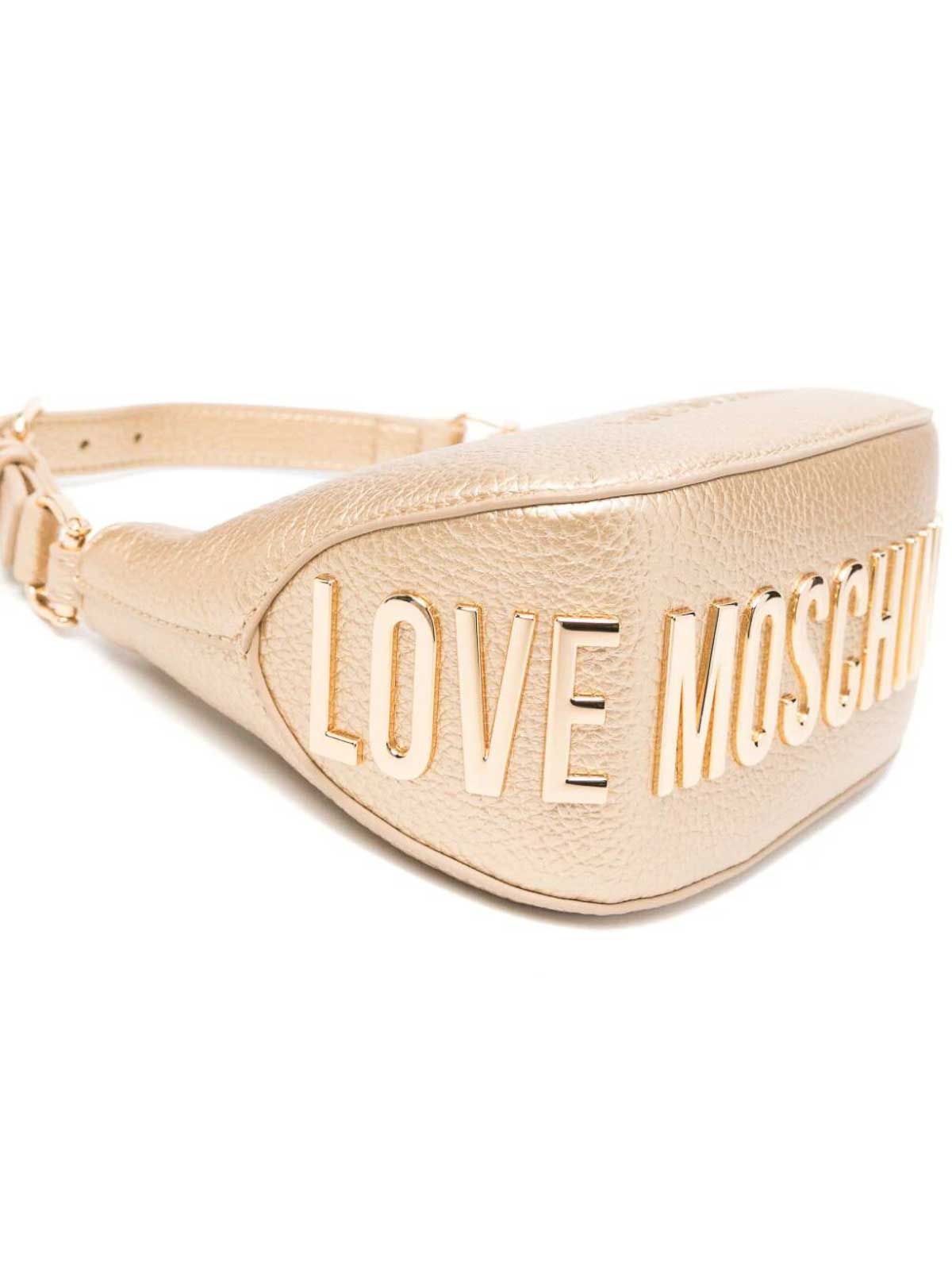 Shop Love Moschino Laminated Shoulder Bag In Metallic
