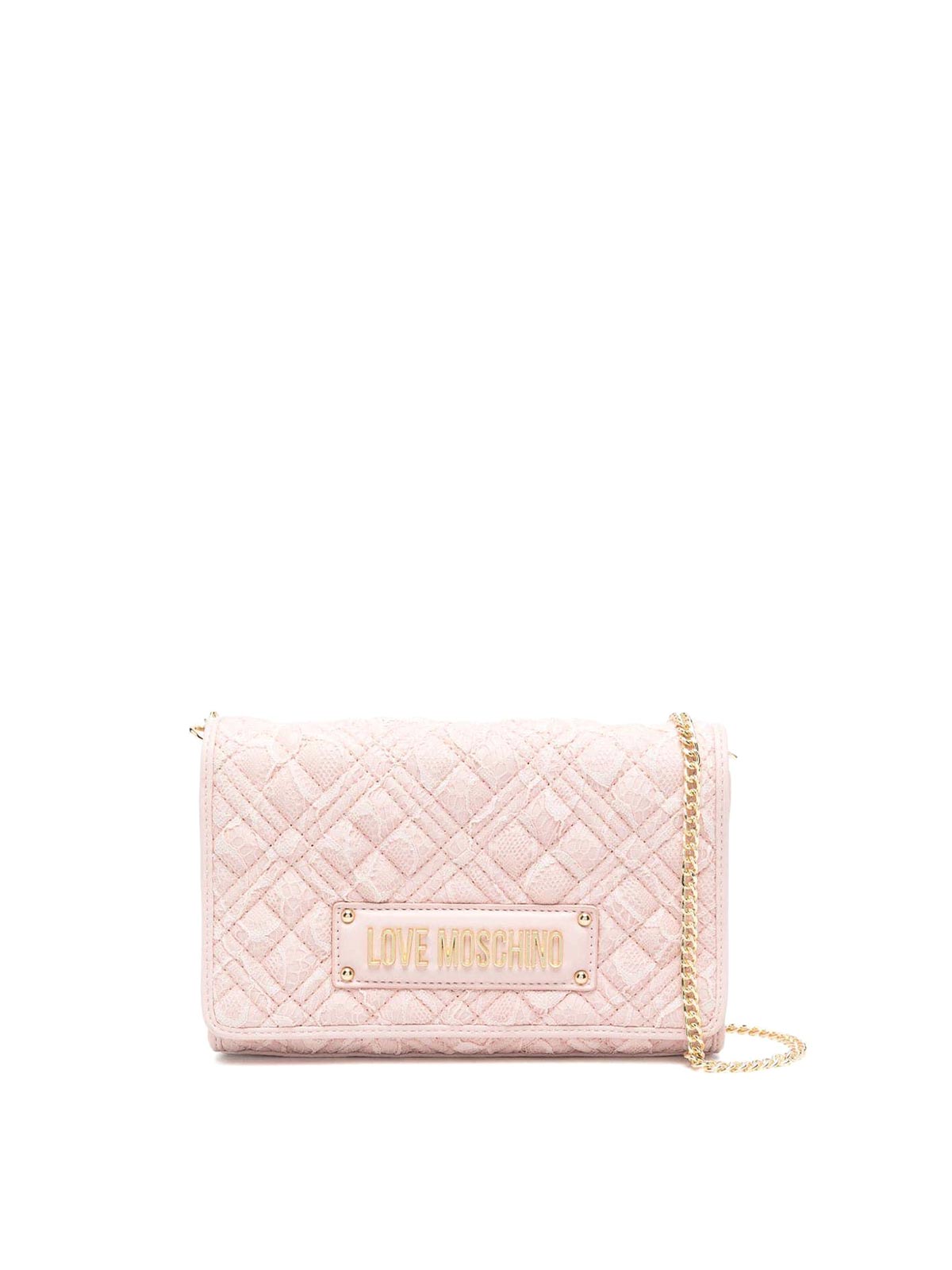 Love Moschino Laced Crossbody In Pink