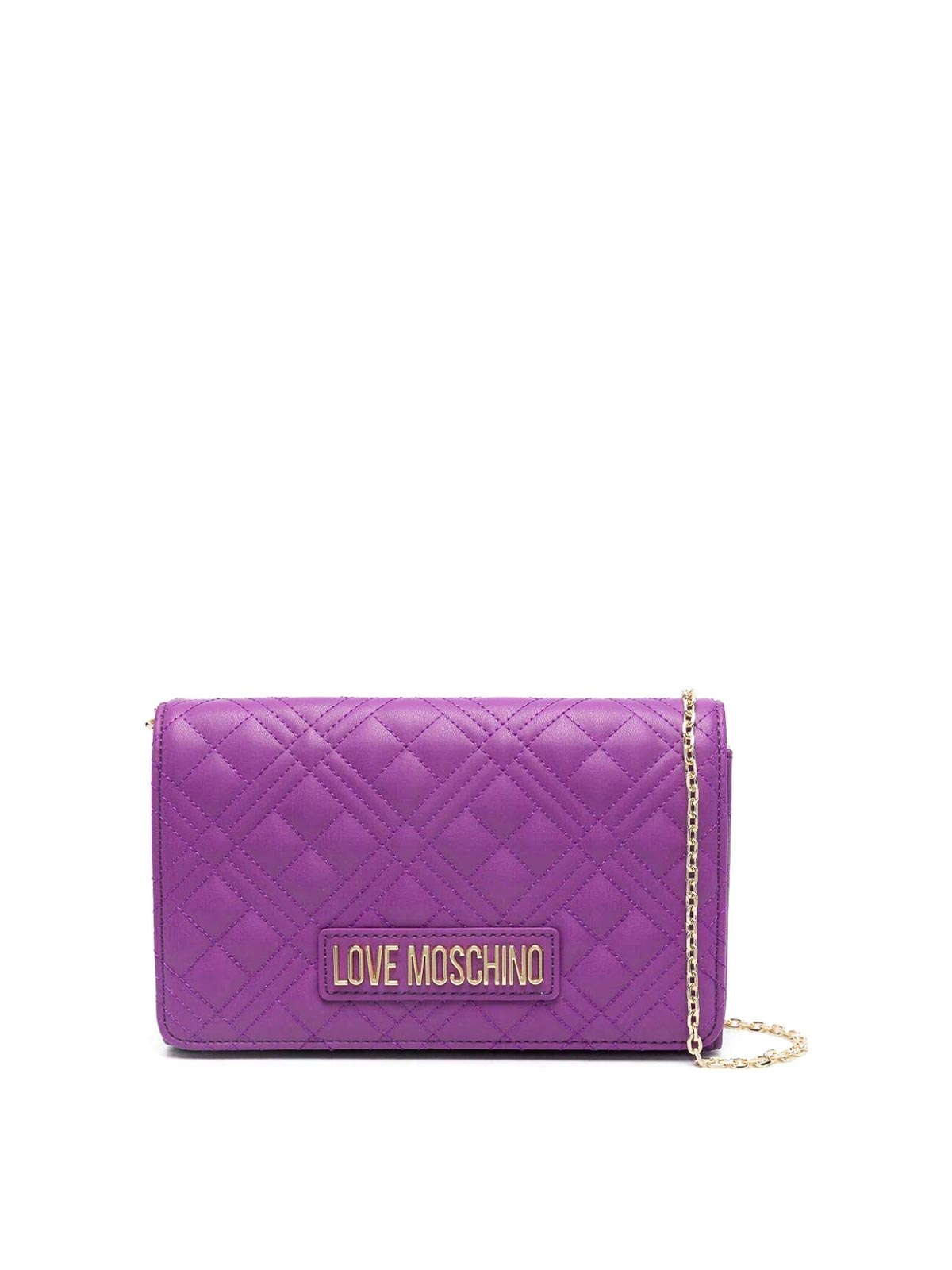 Shop Love Moschino Quilted Crossbody In Pink