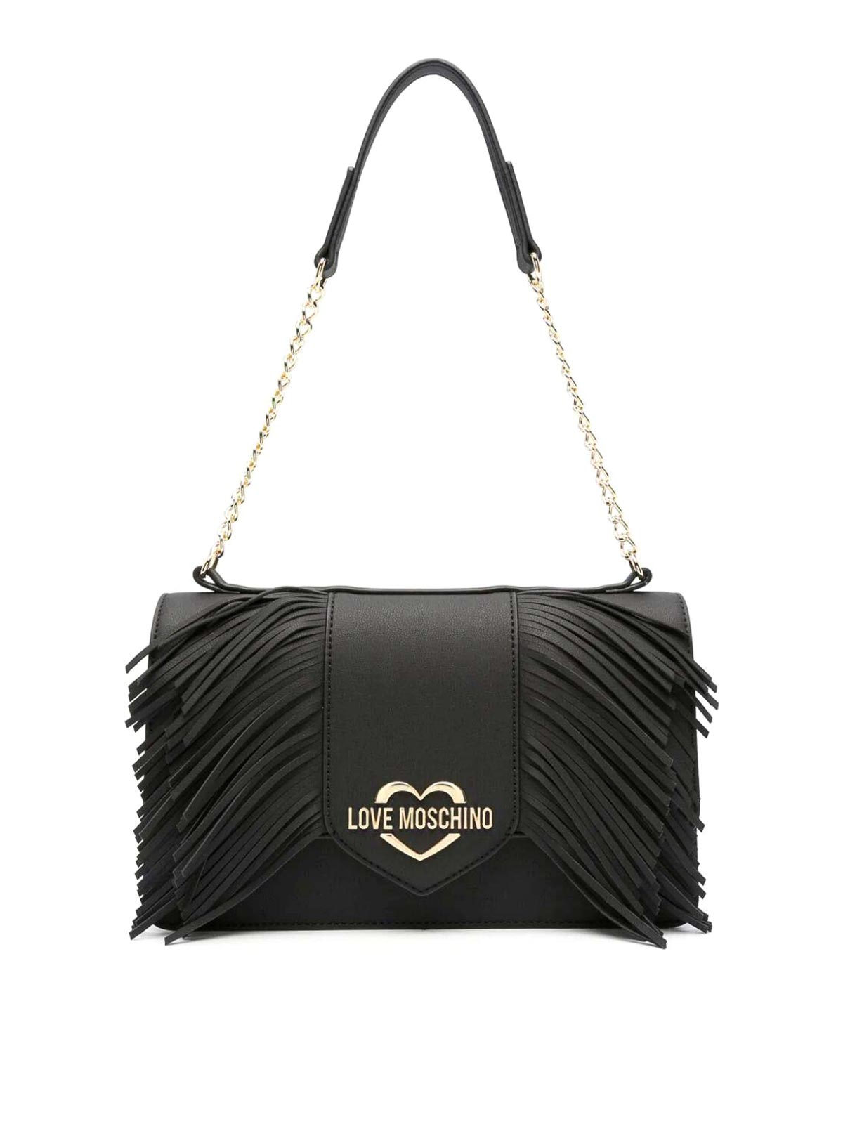 Love Moschino Fringed Shoulder Bag In Black