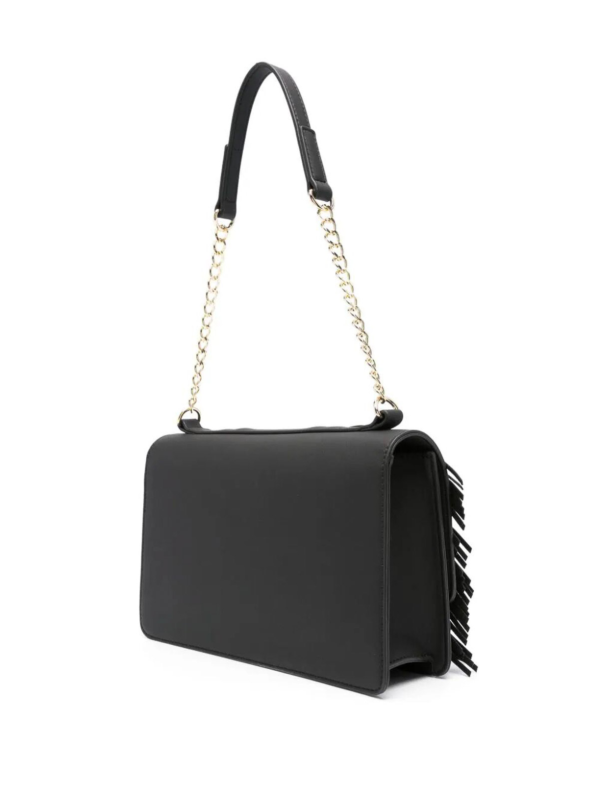 Shop Love Moschino New Shiny Quitled Shoulder Bag In Black