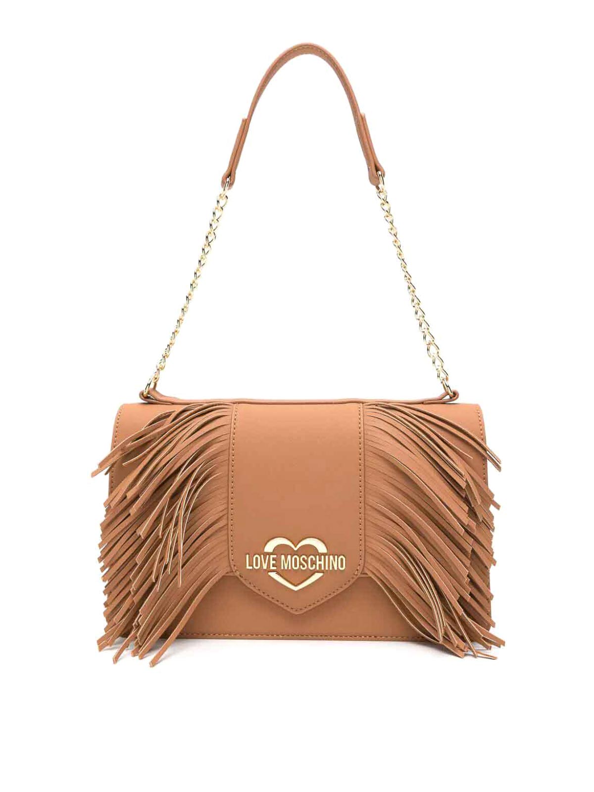 Love Moschino New Shiny Quitled Shoulder Bag In Brown
