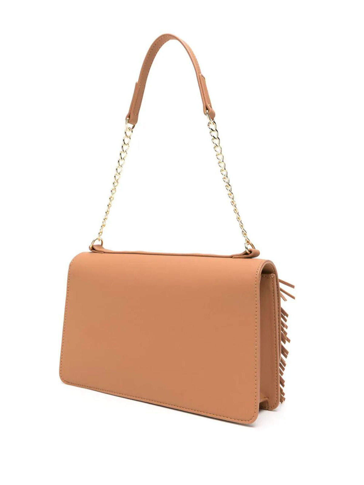 Shop Love Moschino New Shiny Quitled Shoulder Bag In Brown