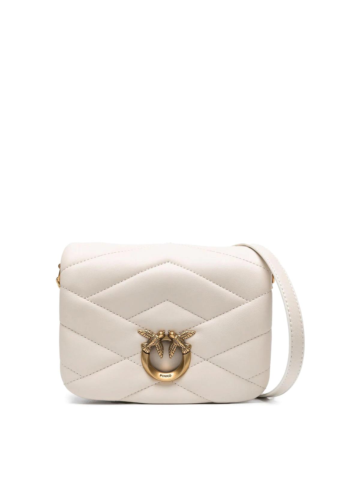 Shop Pinko Love Click Puff Baby Bag In White