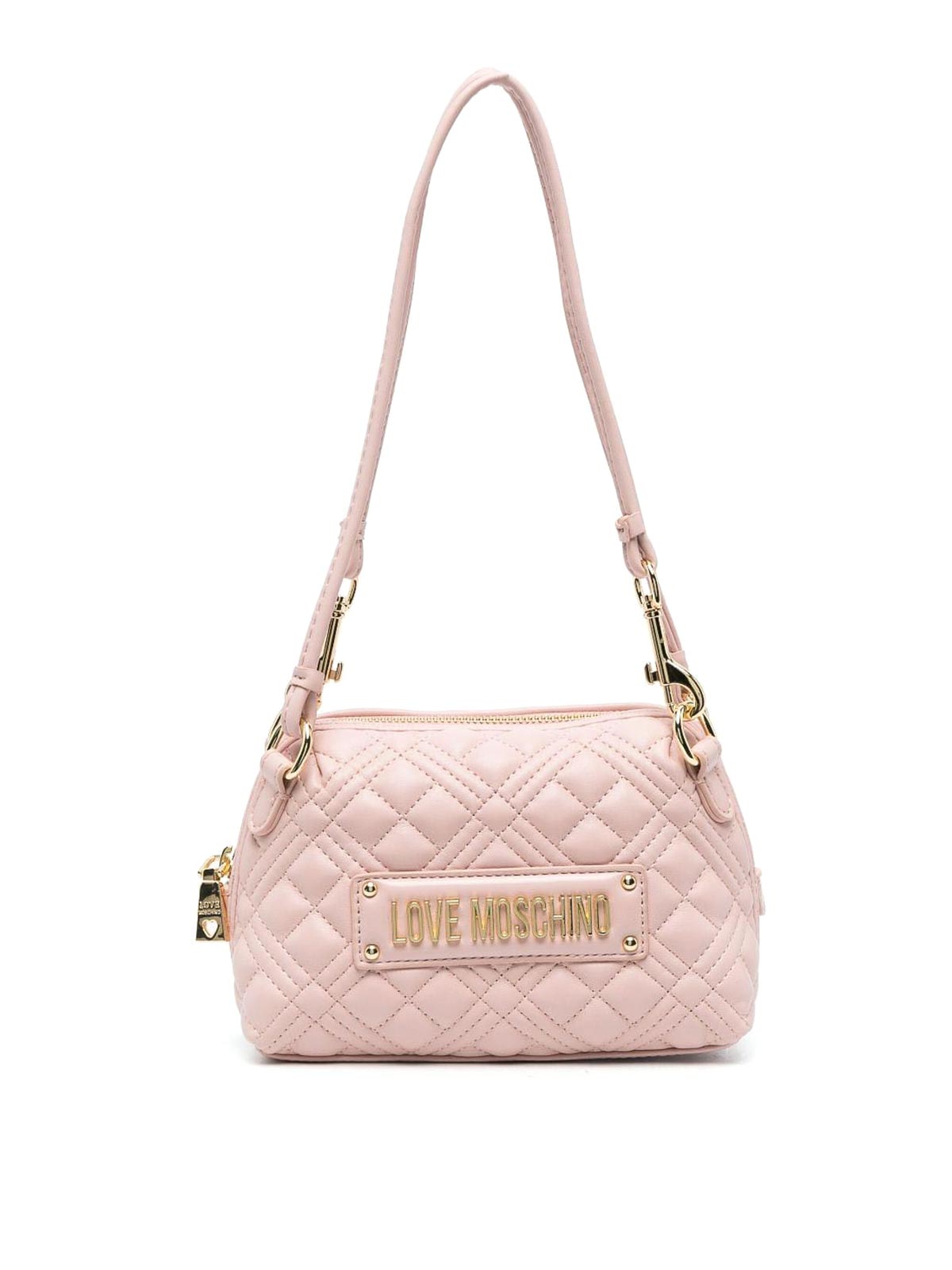 Love Moschino Polyurethane Quilted Shoulder Bag In Pink