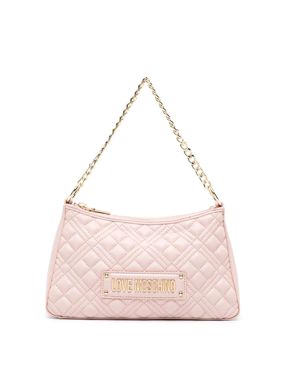 Love Moschino Polyurethane Quilted Shoulder Bag In Pink
