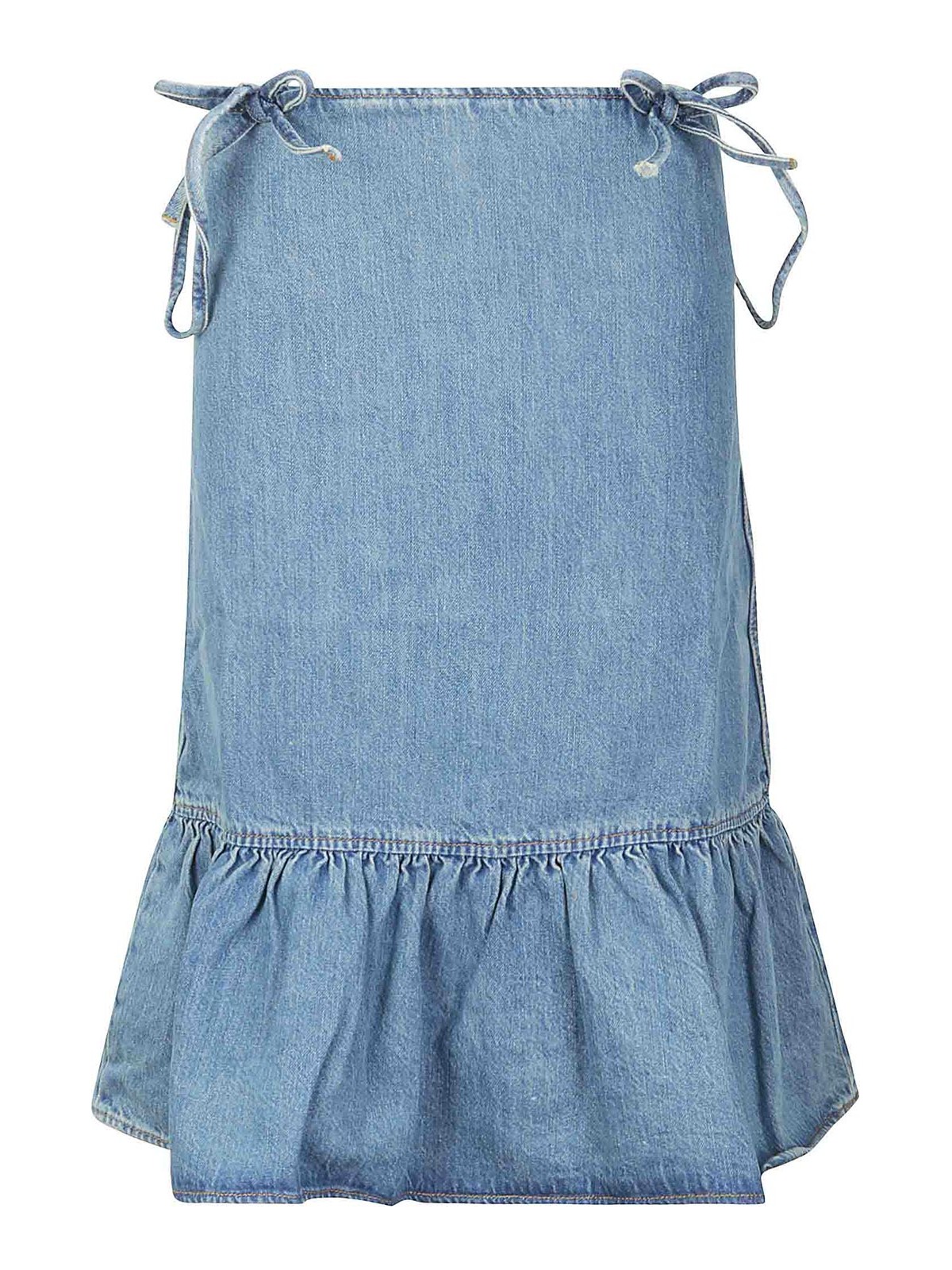 ganni tint denim strap dress Tint Wash Tint Denim Mini Dress