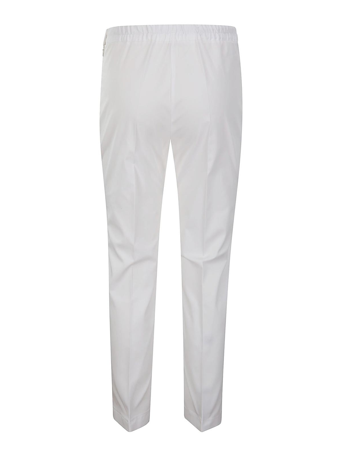 Shop Hira Straight Leg Trousers With Elastic Waist In White