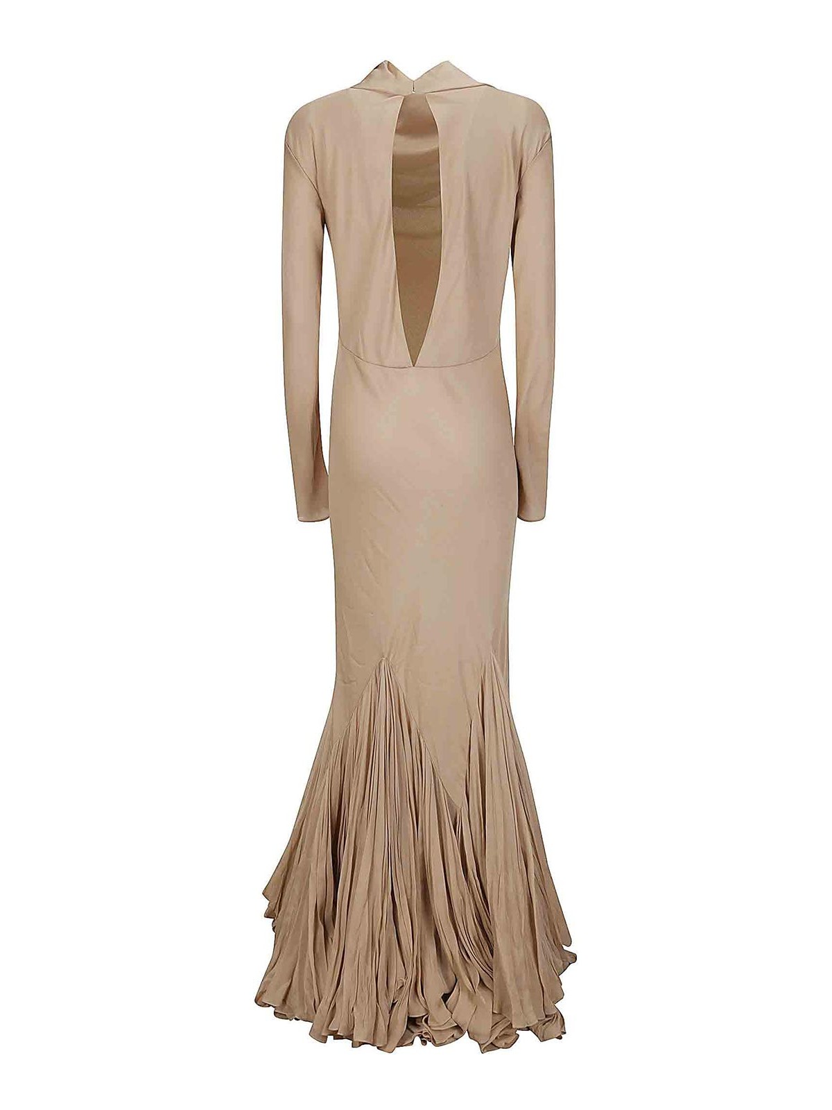 Khaite Long open back dress - Beige - Women|5387338963 Khaite Long open back dress - Beige - Women|5387338963
