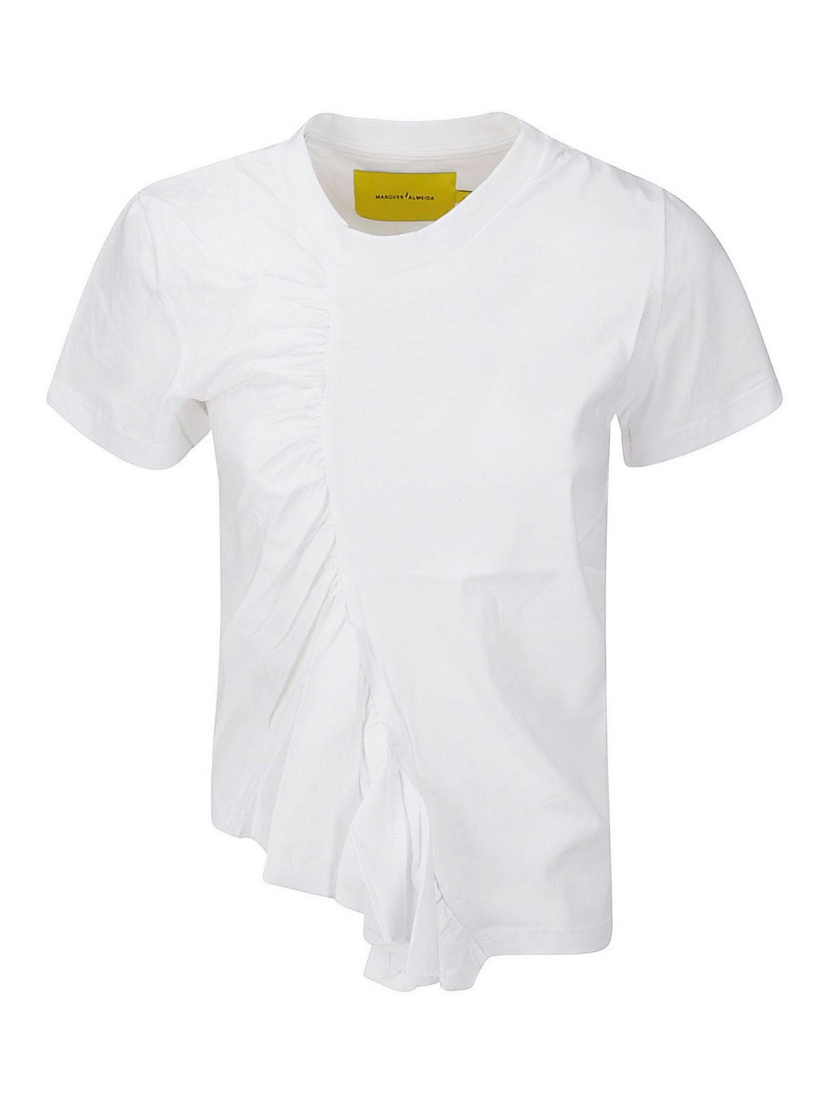 Marques' Almeida White Gathered T-shirt