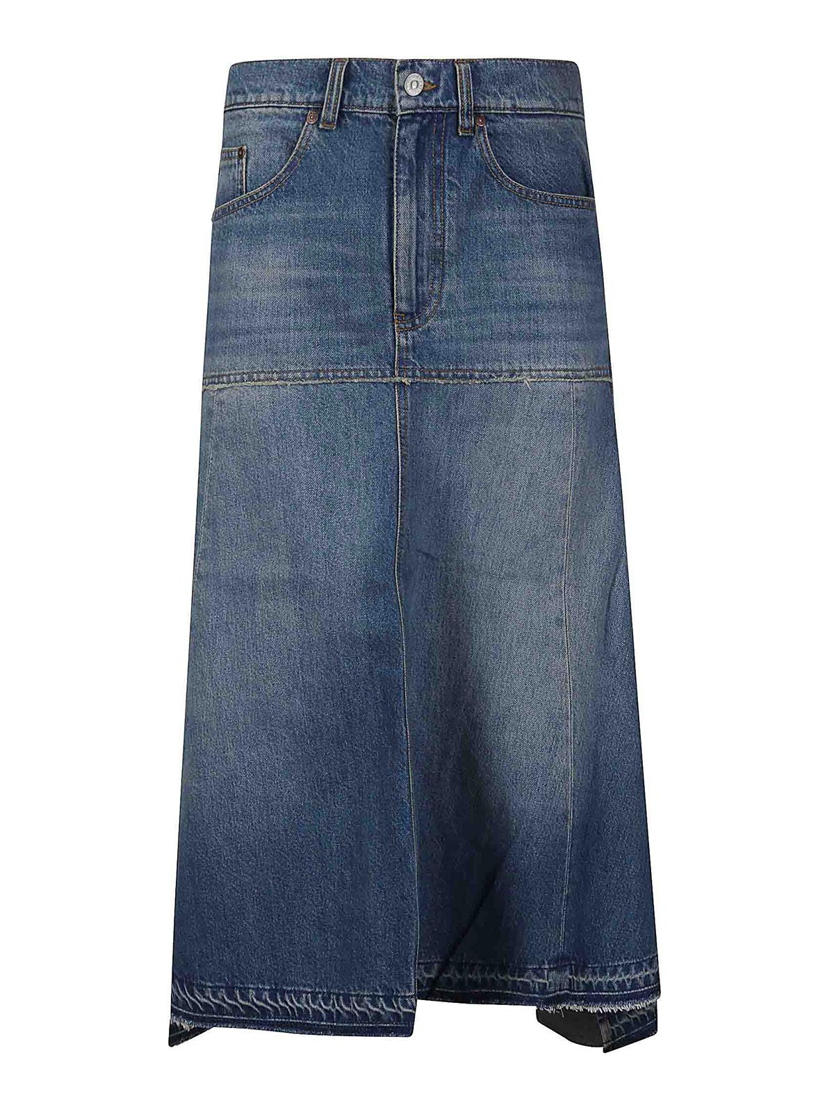 Victoria Beckham Midi Skirt In Medium Wash