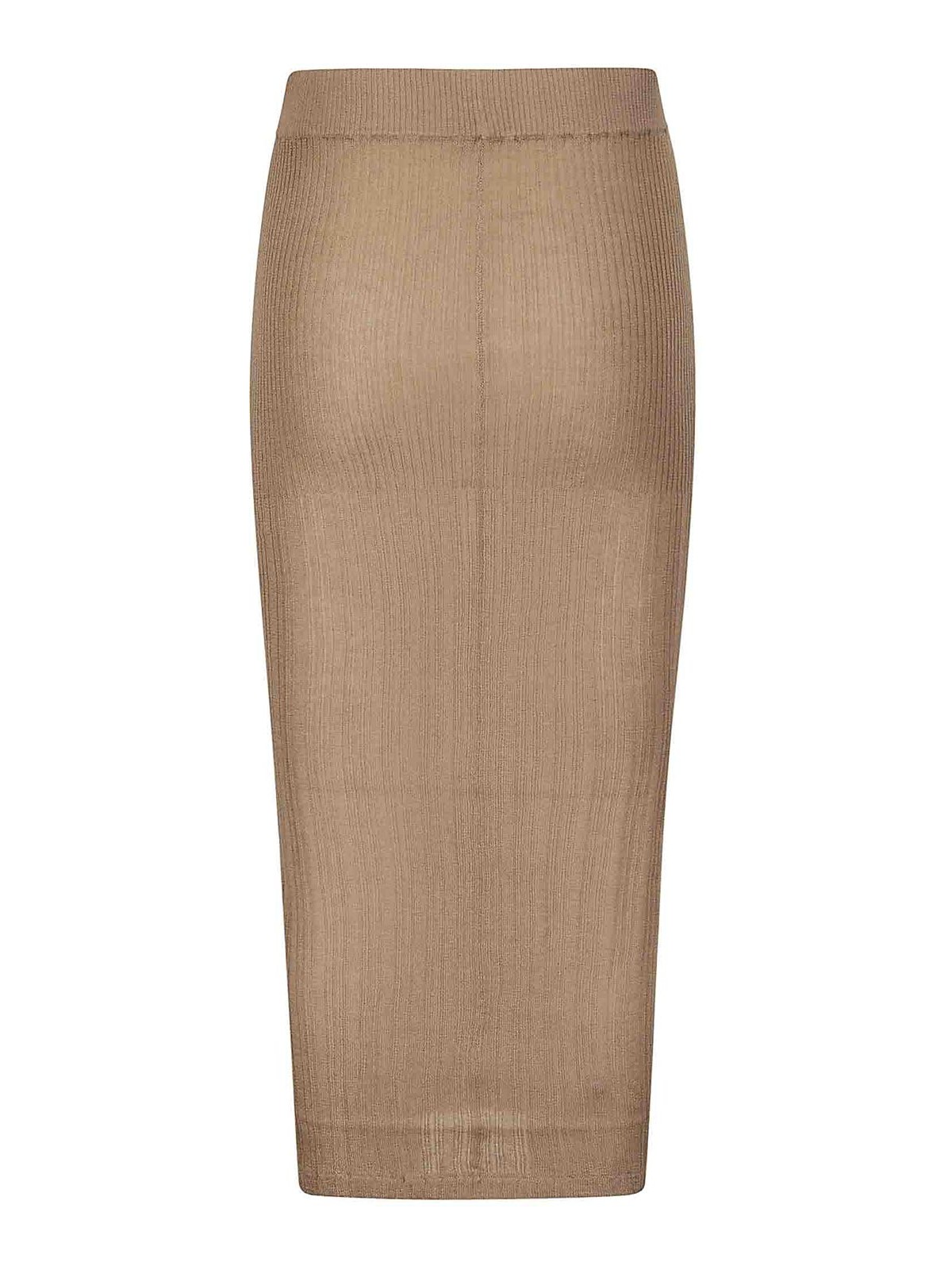 Shop Wild Cashmere Midi Skirt In Taupe