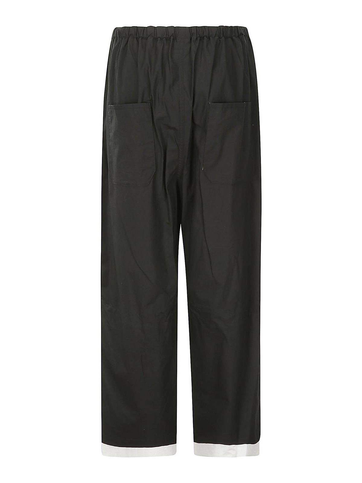 Shop Yohji Yamamoto Casual Trousers In Black