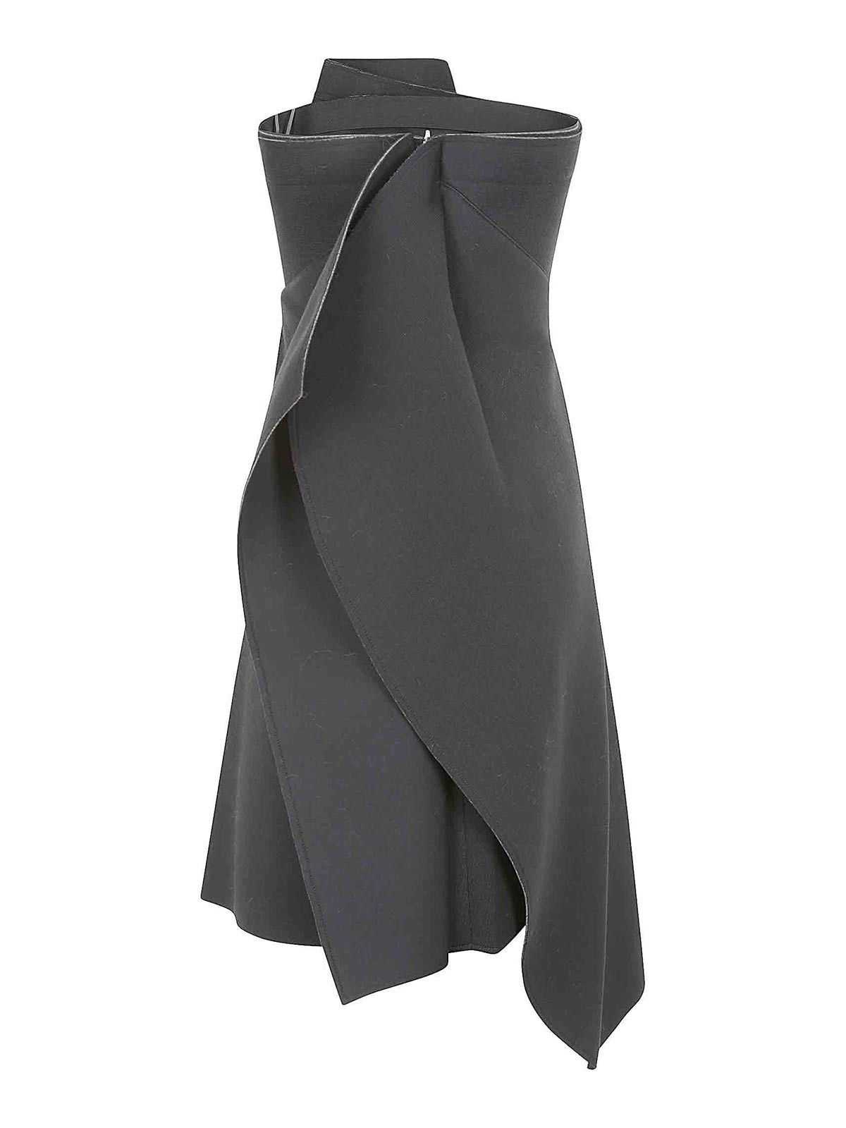 Shop Stefano Mortari Midi Grey Dress In Negro