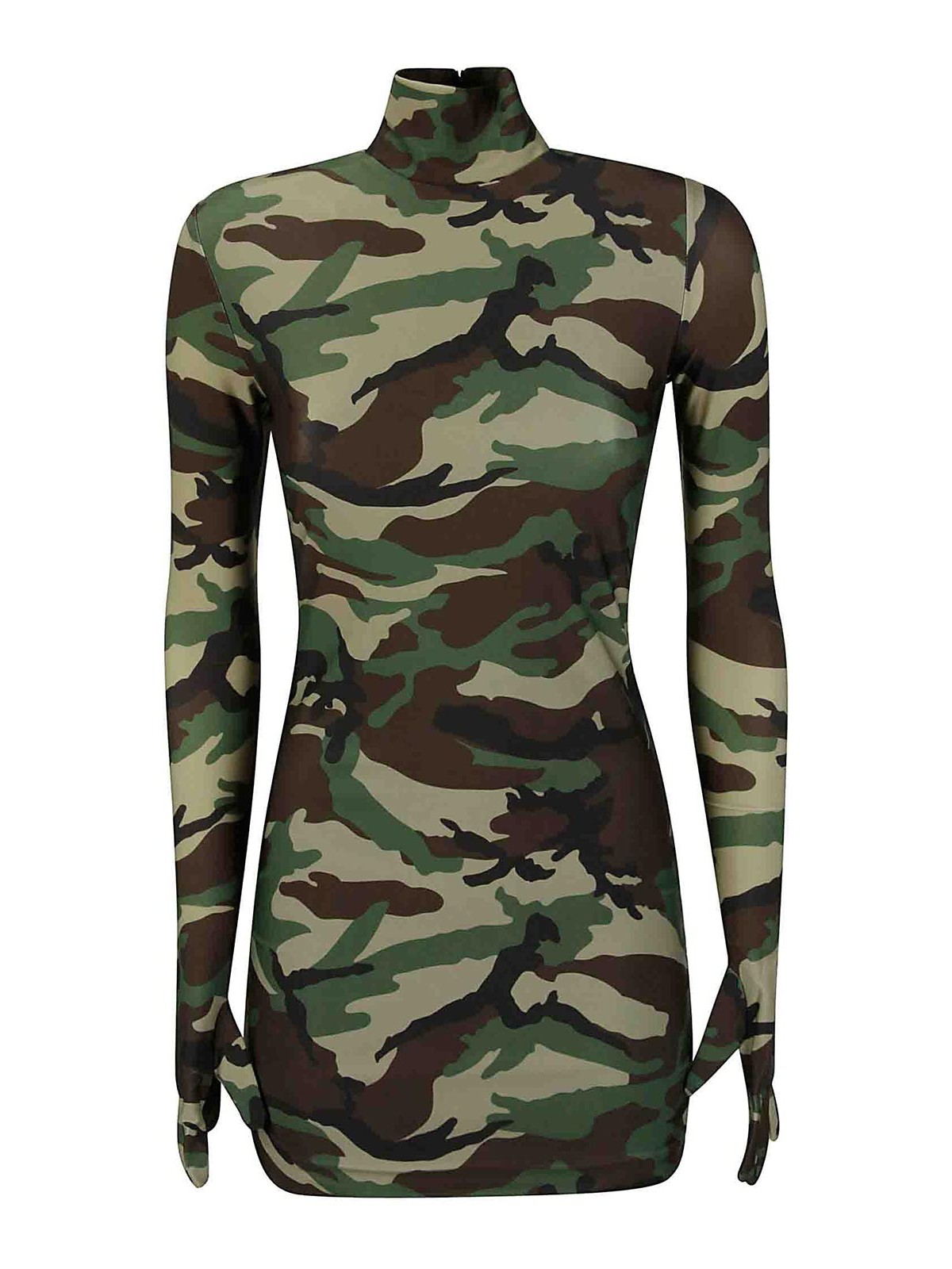 Vetements Camo Styling Dress With Gloves In Light Brown