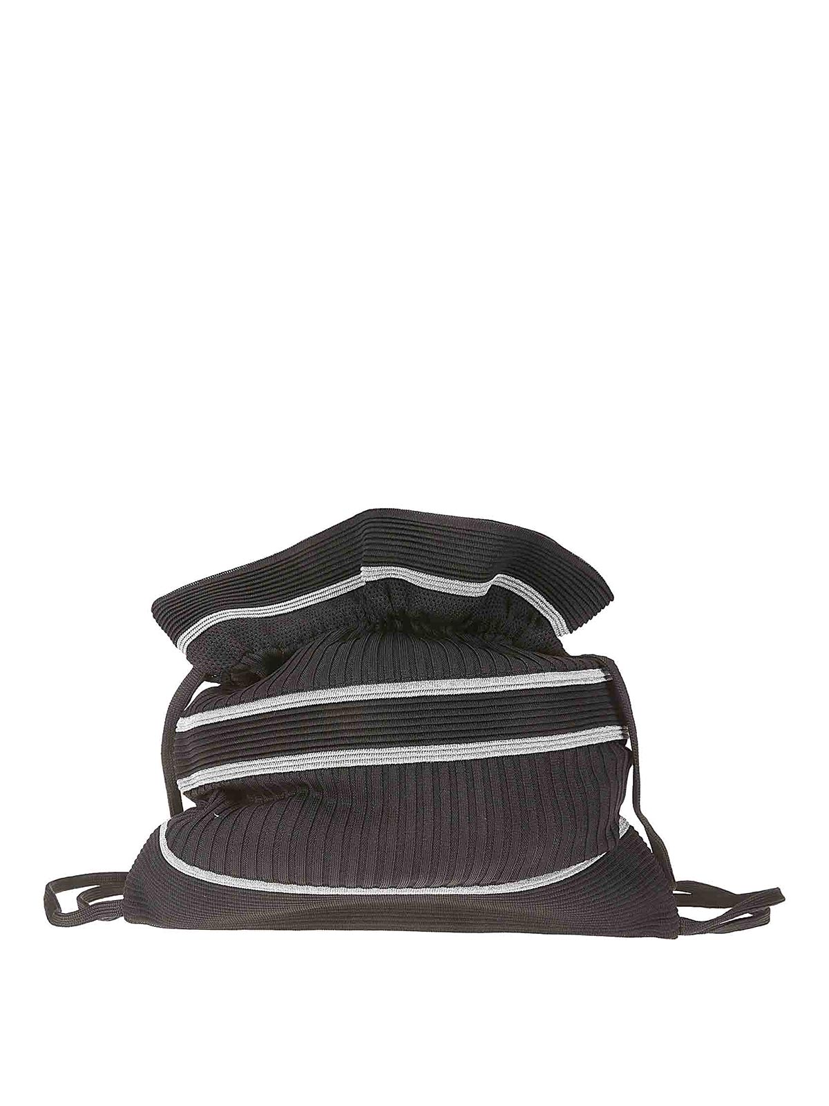 Cfcl Strata Stiped Ribbed Backpack In Black