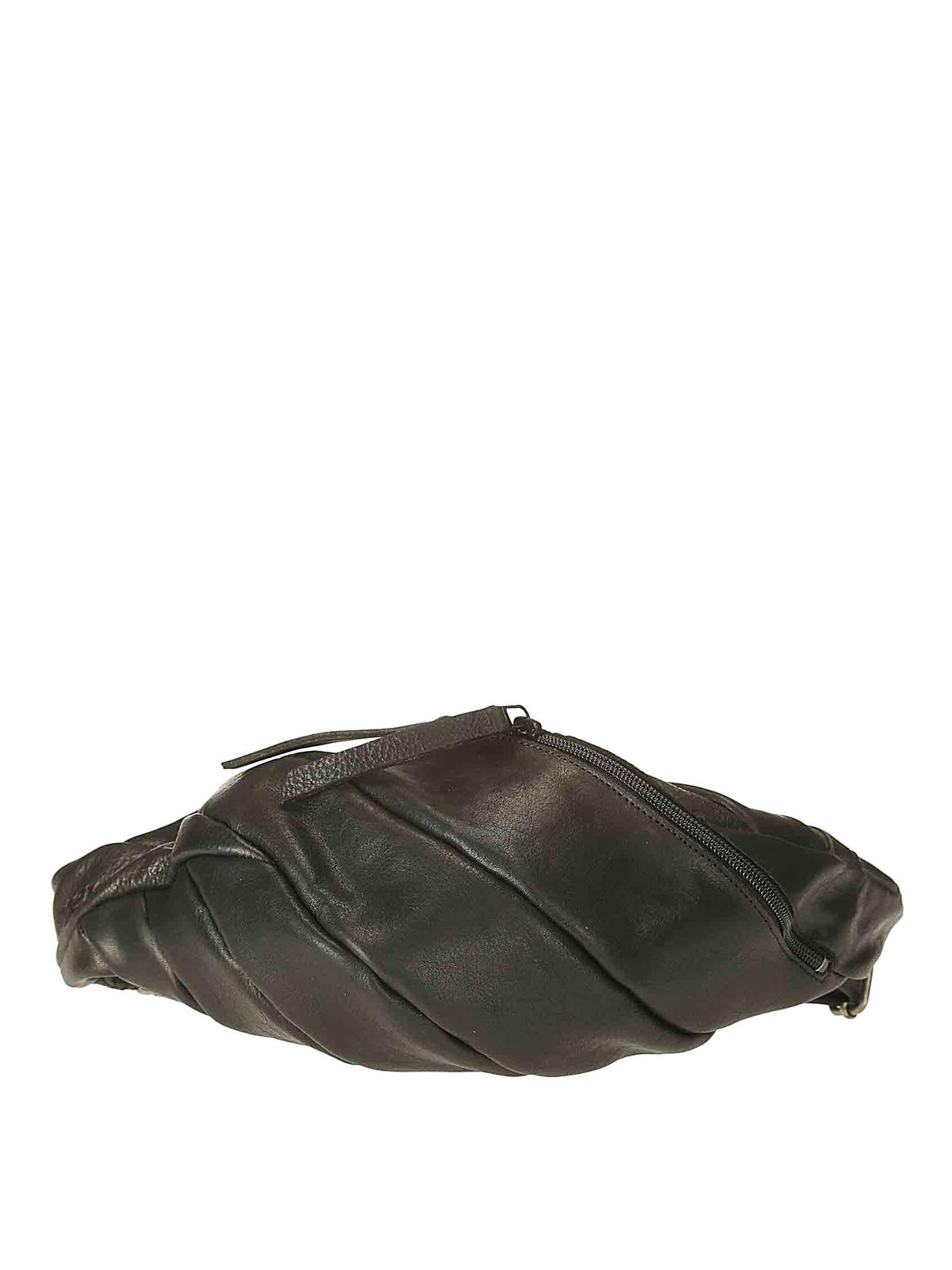Trippen Snakebelt Leather Belt Bag In Black