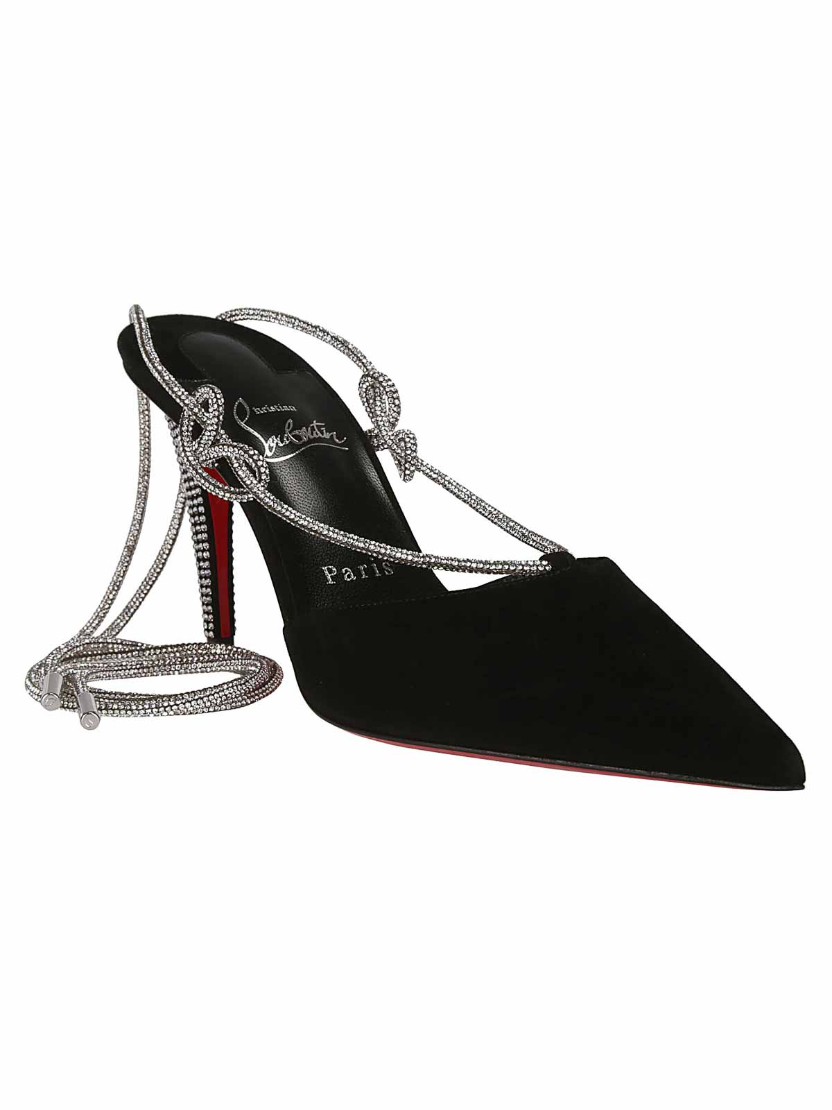Shop Christian Louboutin Astrid Lace Strass 85 In Black