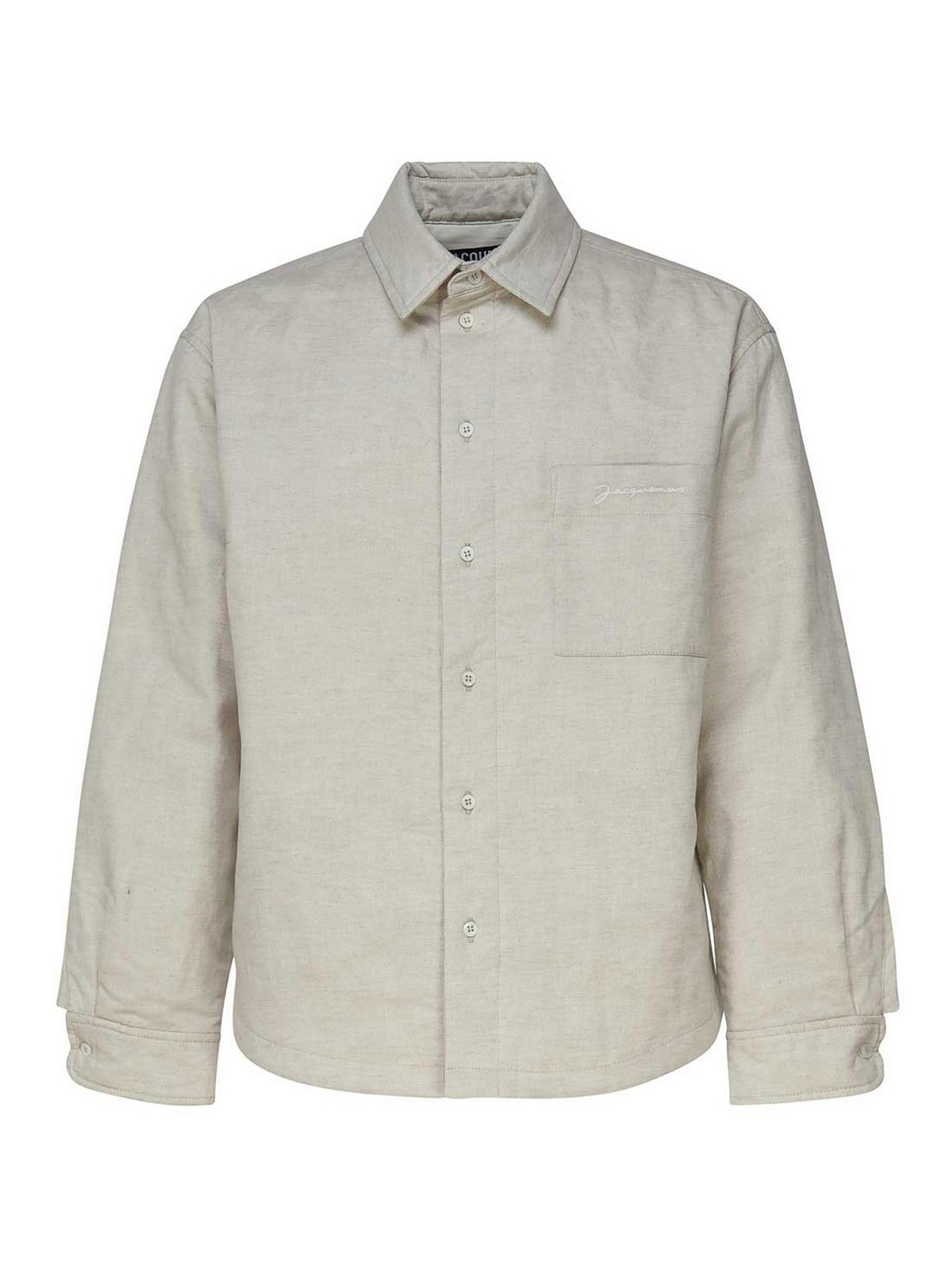 Jacquemus White Cotton Shirt In Beige
