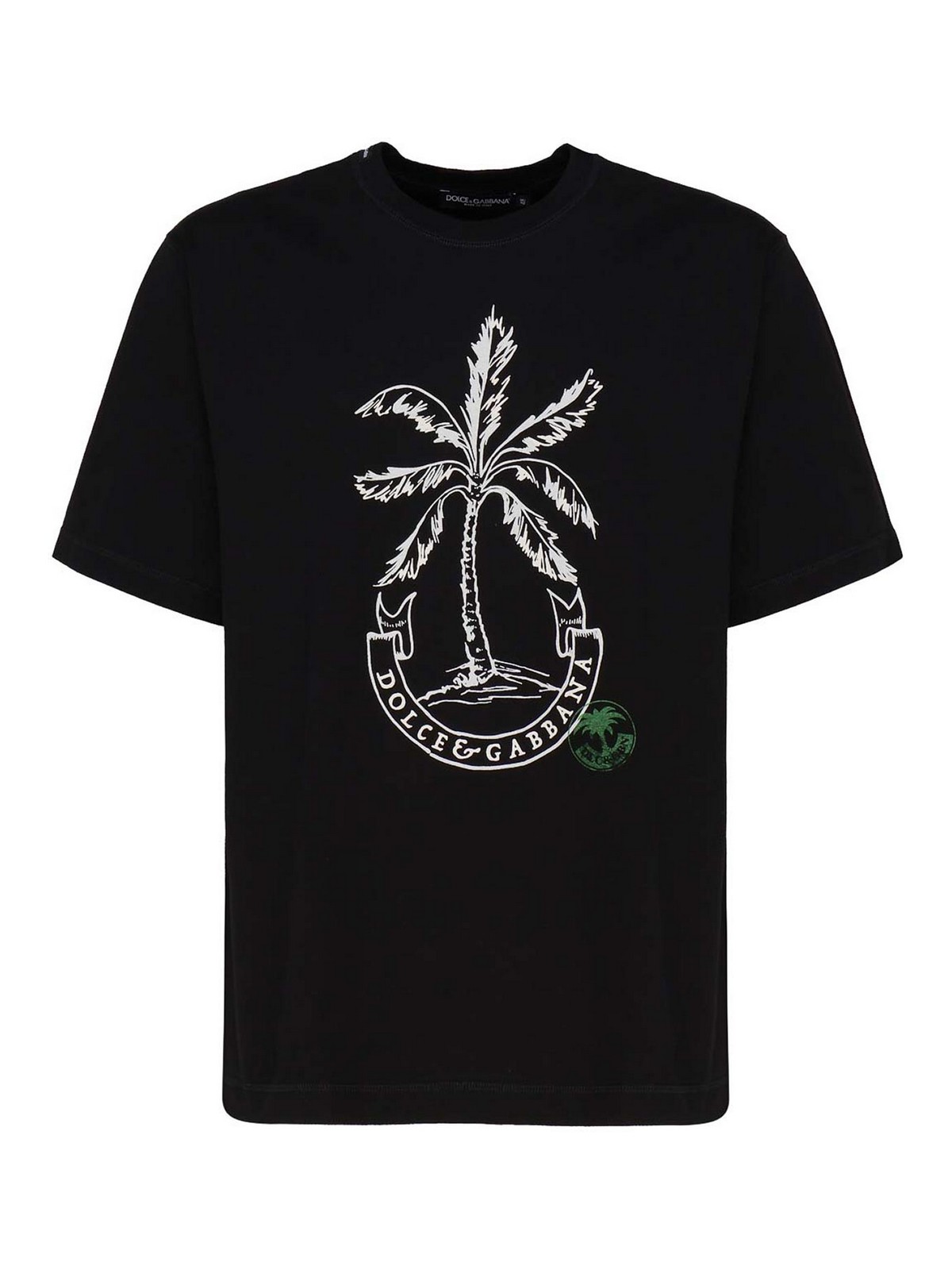 Dolce & Gabbana Banana Print Cotton T-shirt In Black