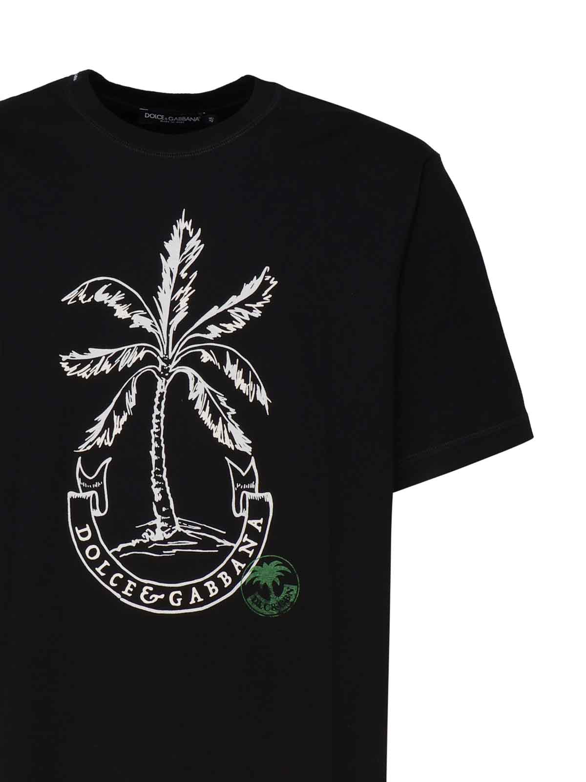 Shop Dolce & Gabbana Banana Print Cotton T-shirt In Black